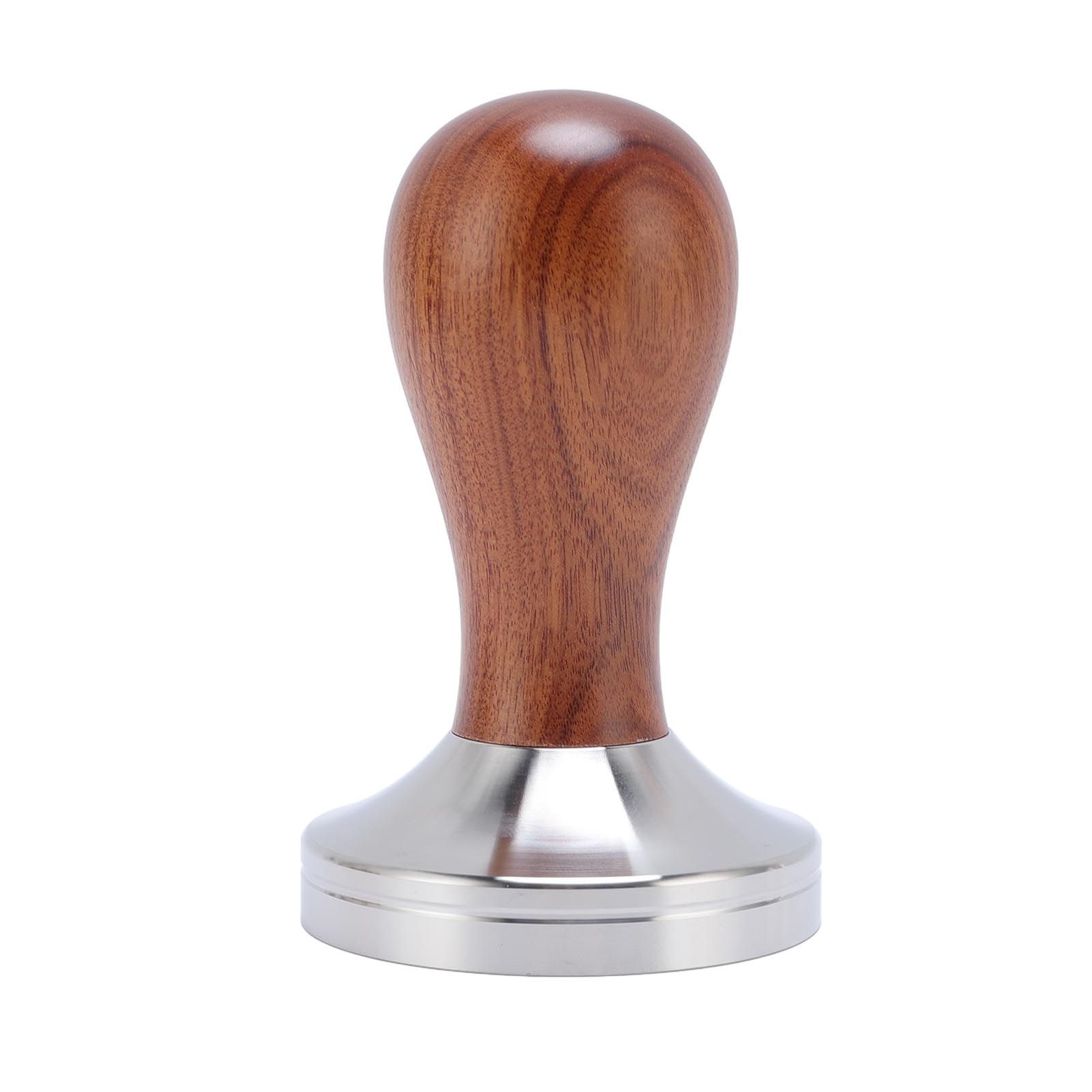 Coffee Tamper 58mm Wooden Handle Stainless Steel Ergonomic Coffee Press Tamper