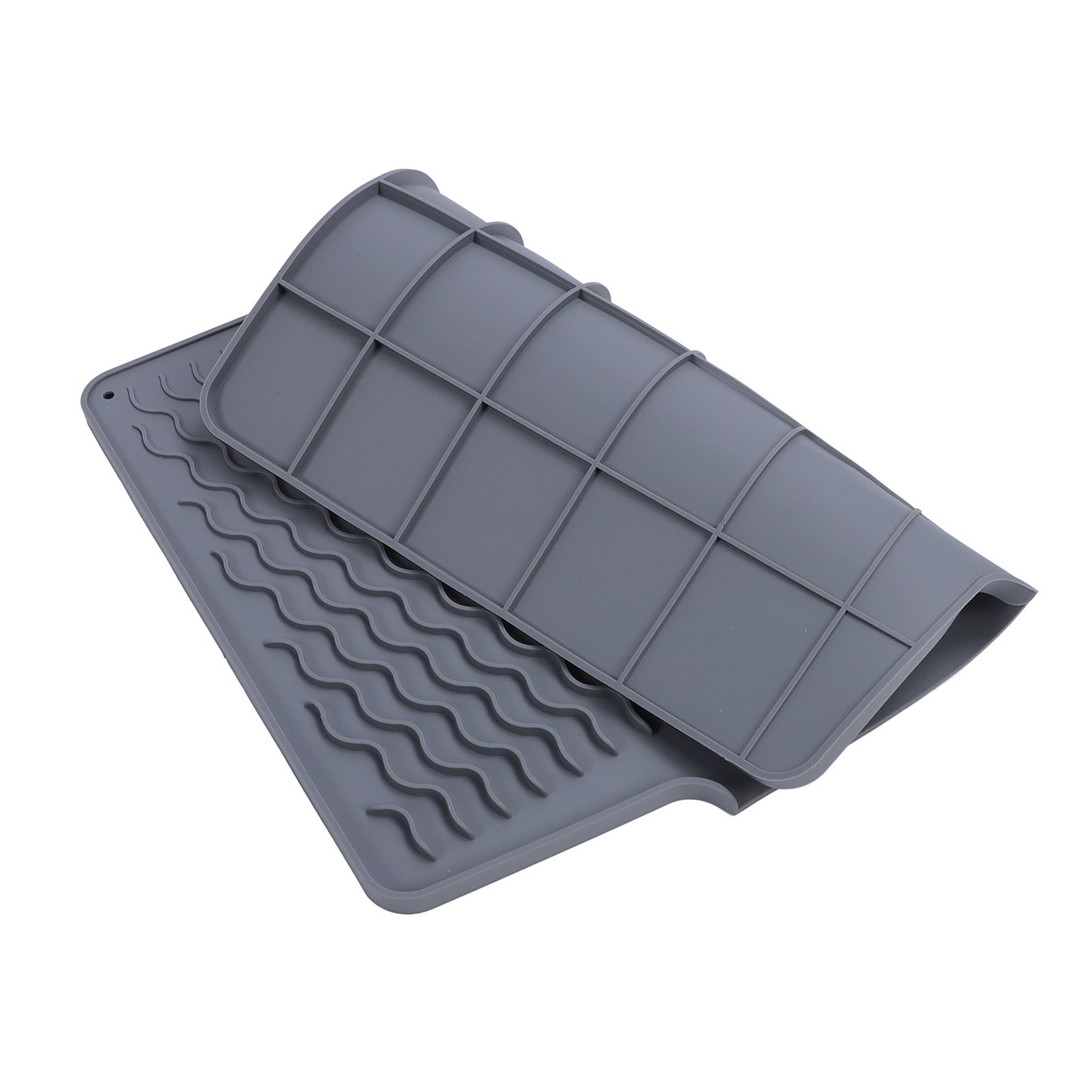 Dish Drying Mat Silicone Anti Slip Heat Resistant Foldable Easy to Clean Dish