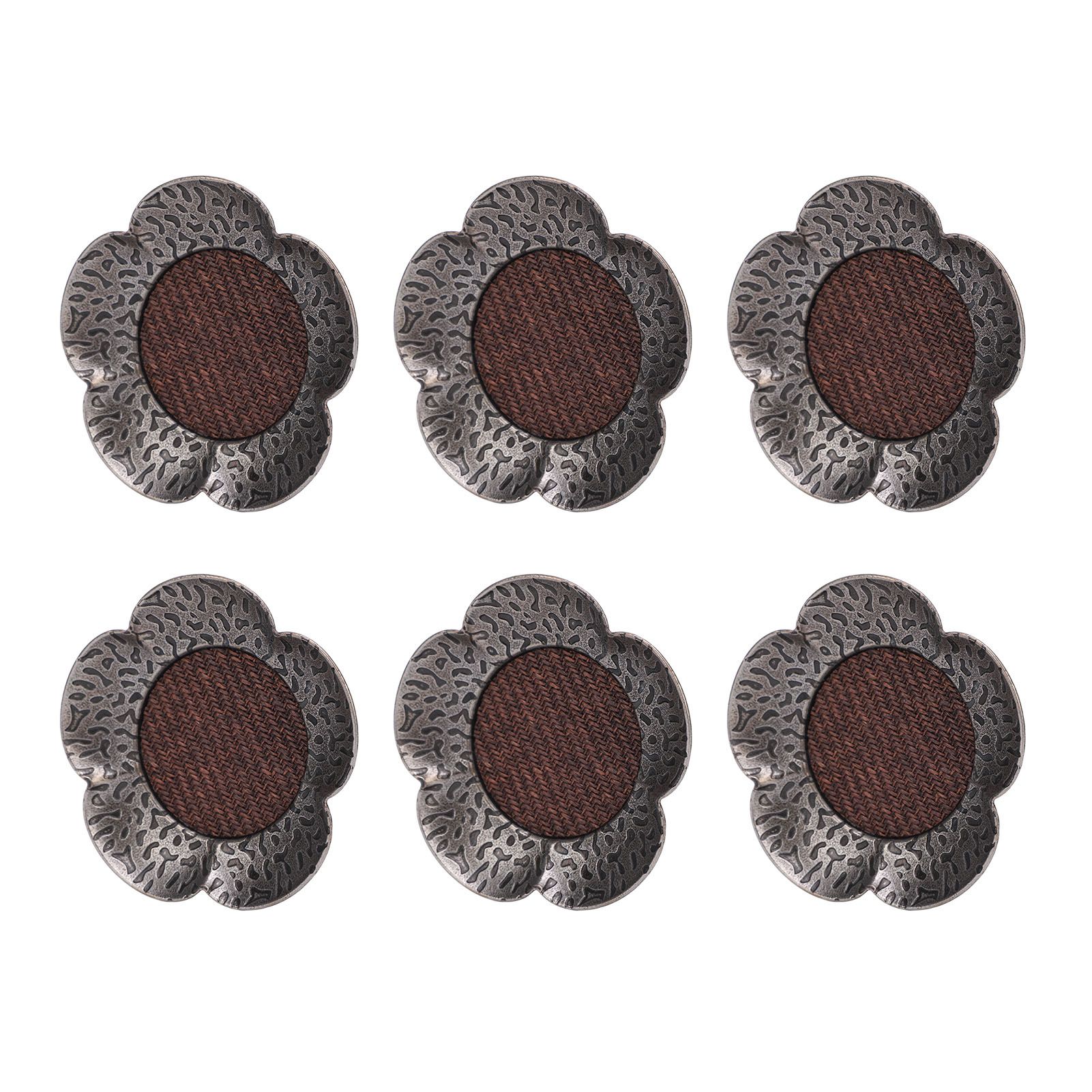 6pcs Coaster Heat Resistant Retro Hammered Zinc Alloy Cup Mat for Tea Cup view 4