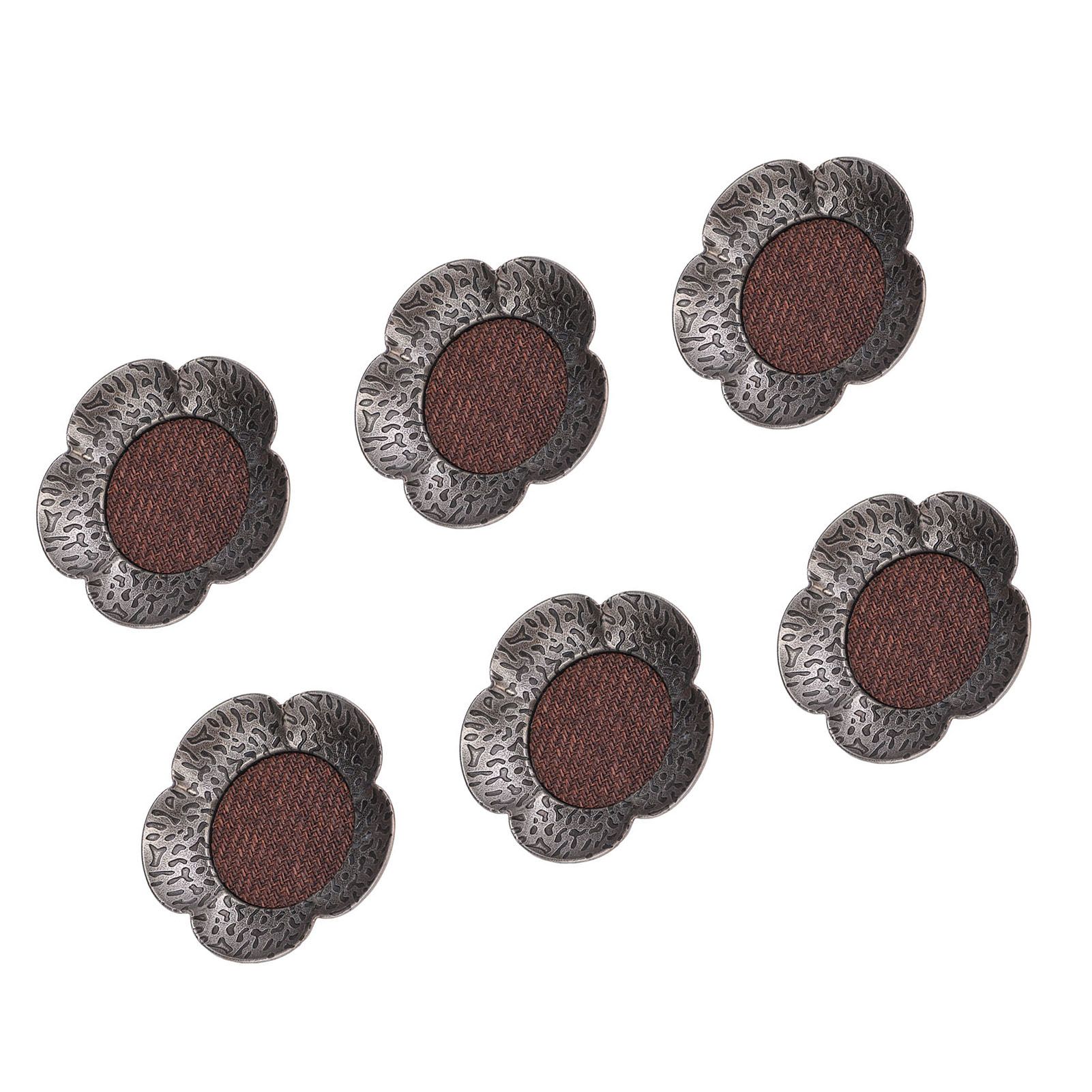 6pcs Coaster Heat Resistant Retro Hammered Zinc Alloy Cup Mat for Tea Cup view 12