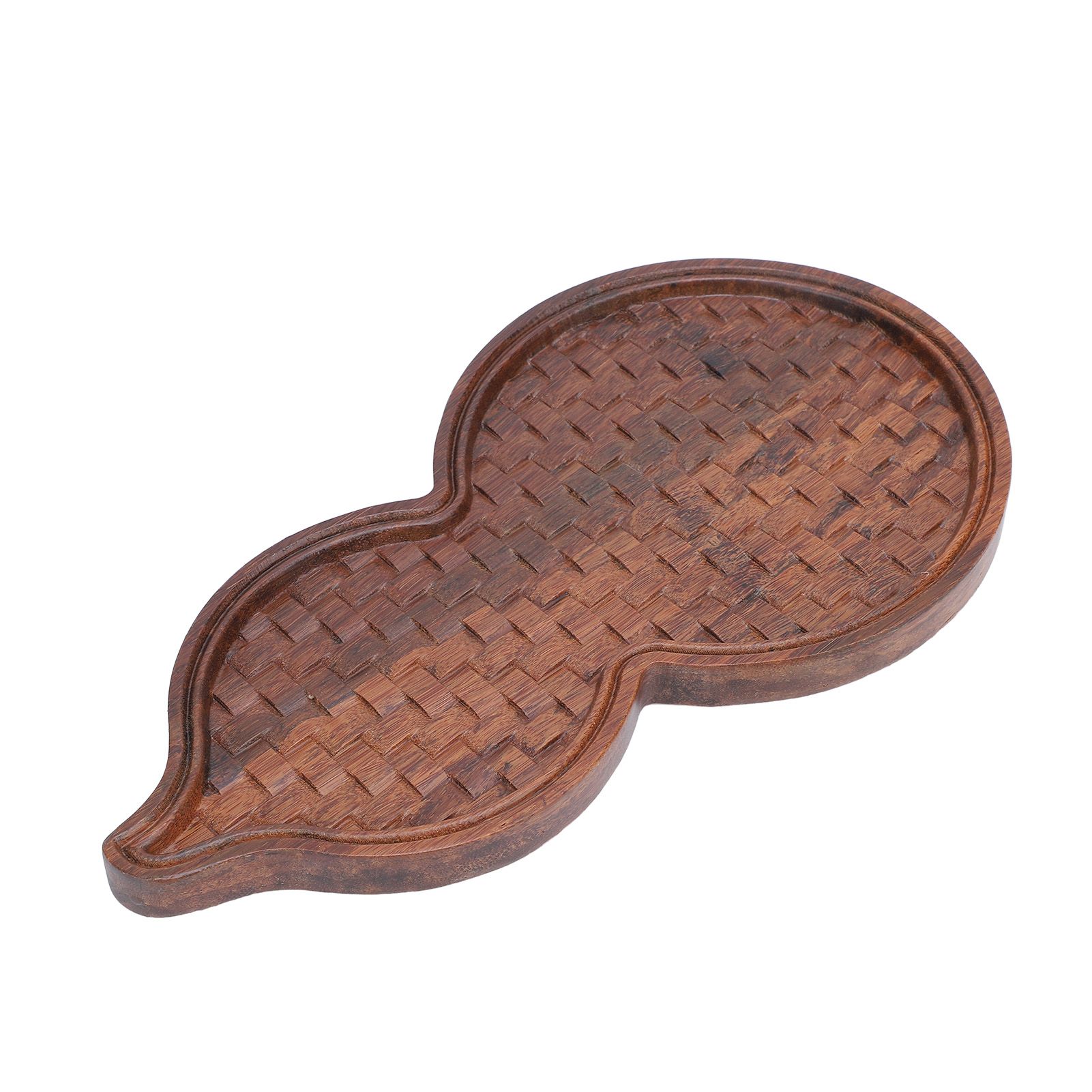 Tea Serving Tray Gourd Shaped Bambusoideae Chinese Tea Pot Mat Decorative Tea view 4