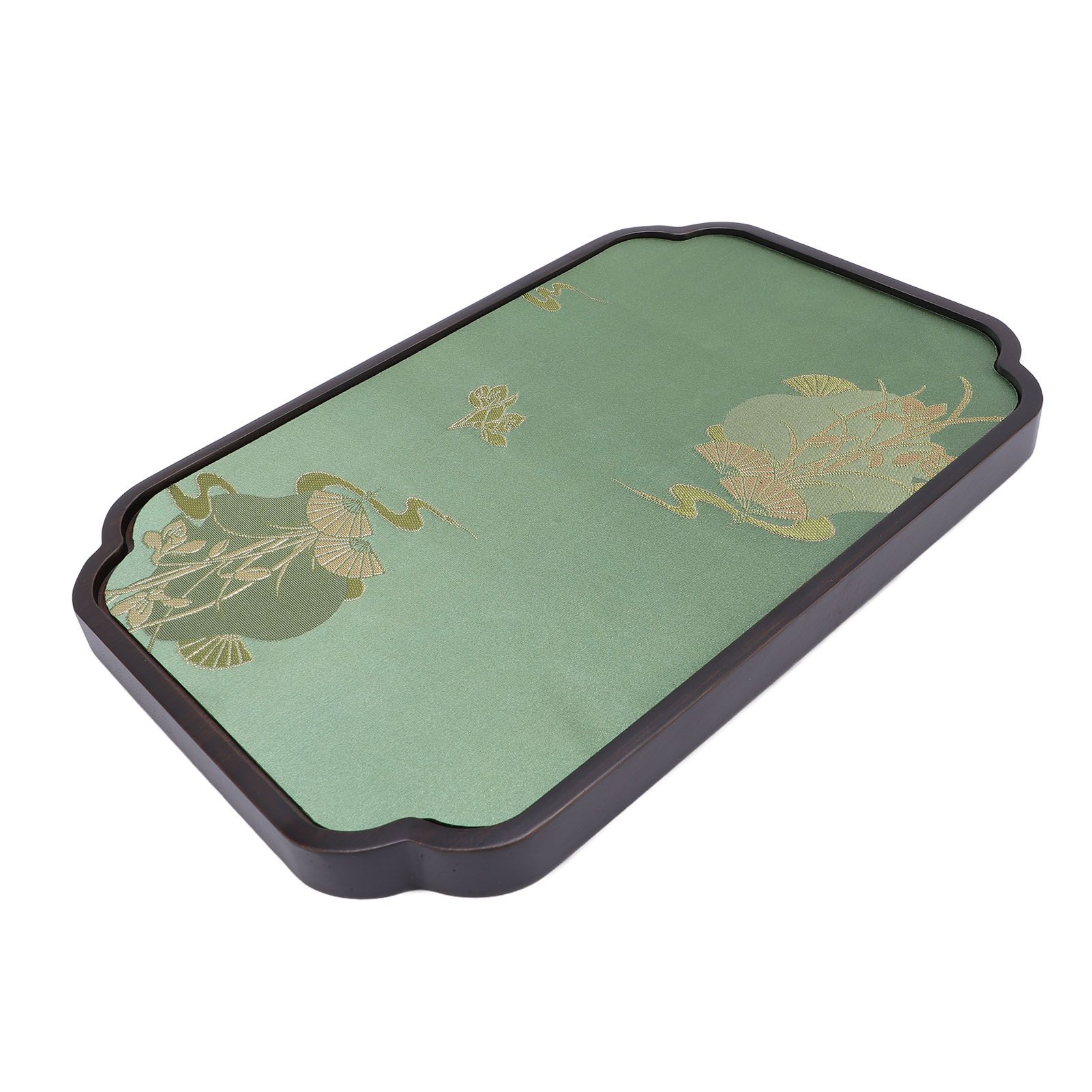 Tea Serving Tray Bambusoideae Chinese Tea Pot Tray Serving Platter with Satin view 4