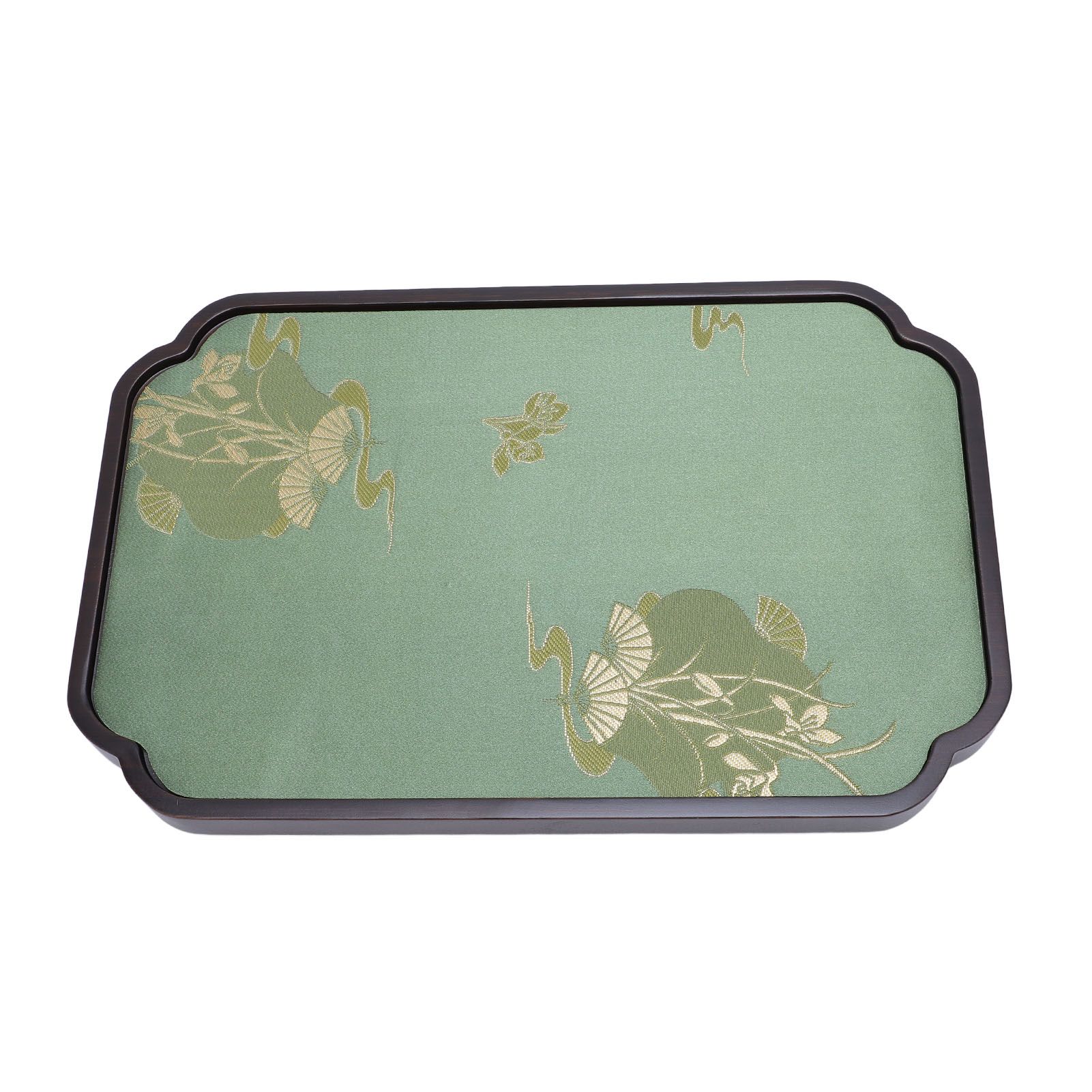 Tea Serving Tray Bambusoideae Chinese Tea Pot Tray Serving Platter with Satin view 8