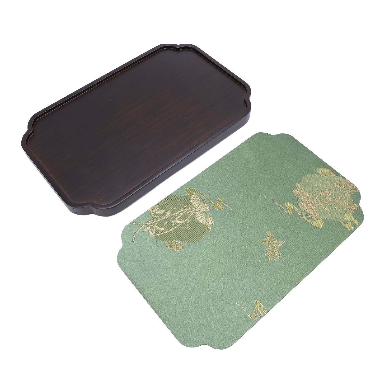 Tea Serving Tray Bambusoideae Chinese Tea Pot Tray Serving Platter with Satin view 10