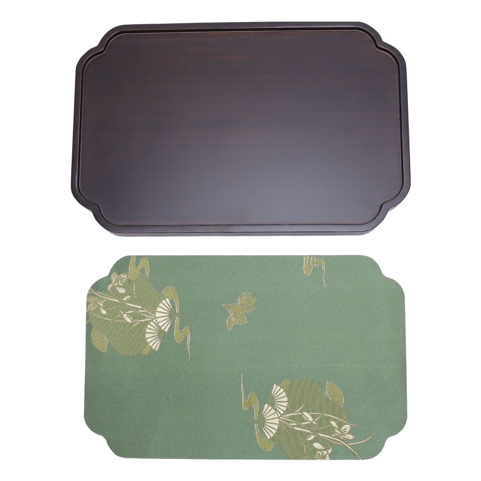 Tea Serving Tray Bambusoideae Chinese Tea Pot Tray Serving Platter with Satin view 11