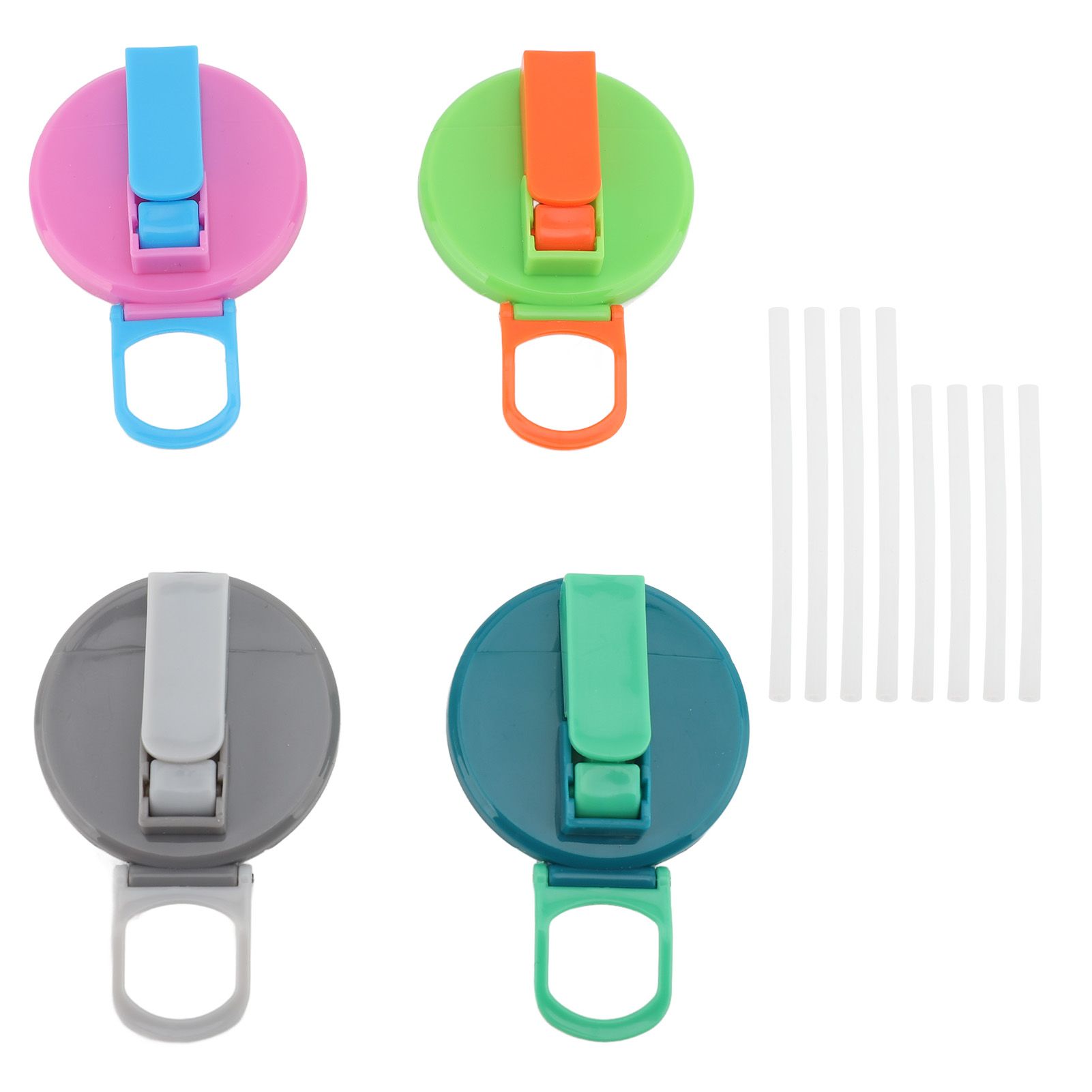4pcs Soda Can Lid with Silicone Straw Reusable Leak Proof 2.13in Silicone view 3
