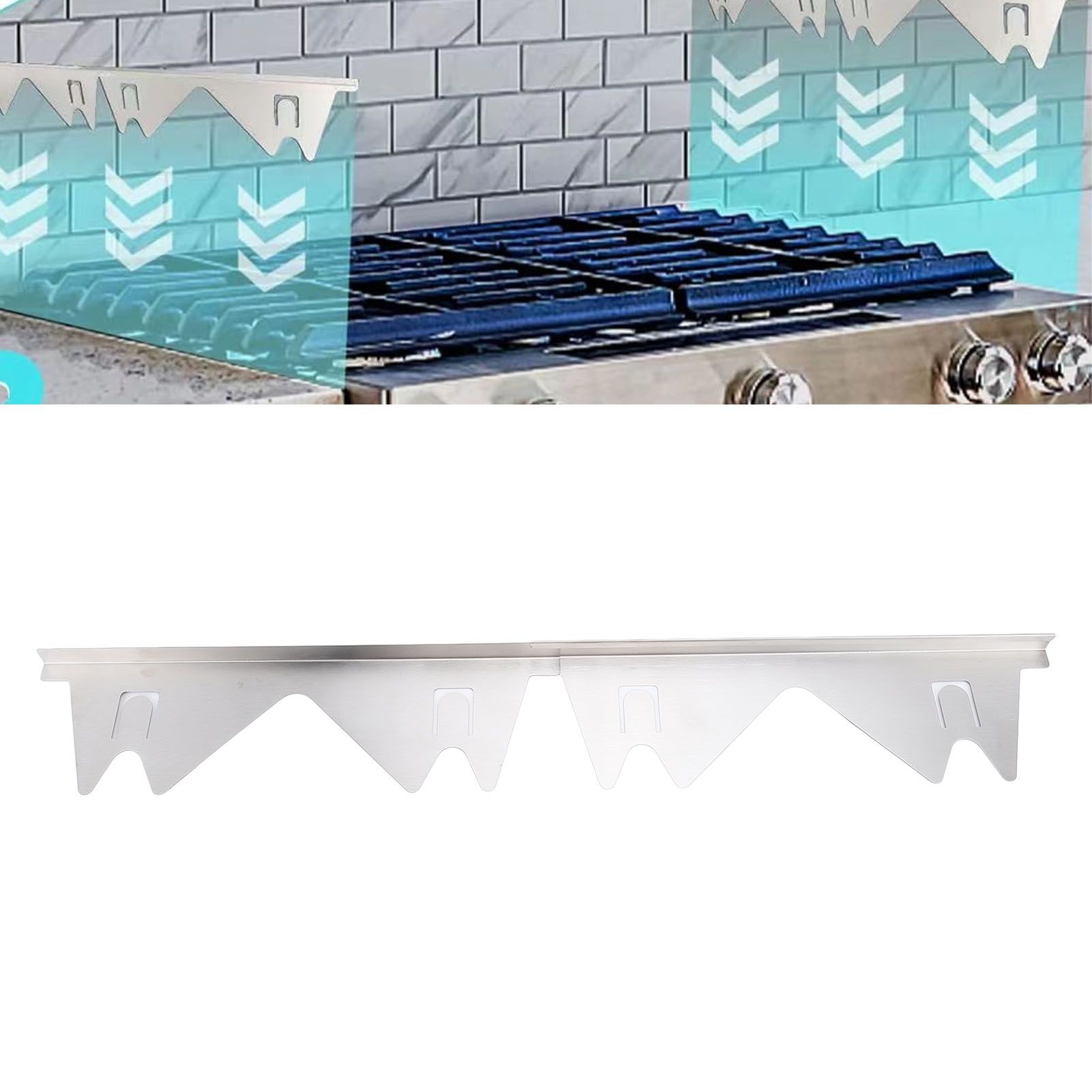 2 Pairs Stainless Steel Stove Gap Fillers 13.78-27.56in Adjustable Easy Clean view 12