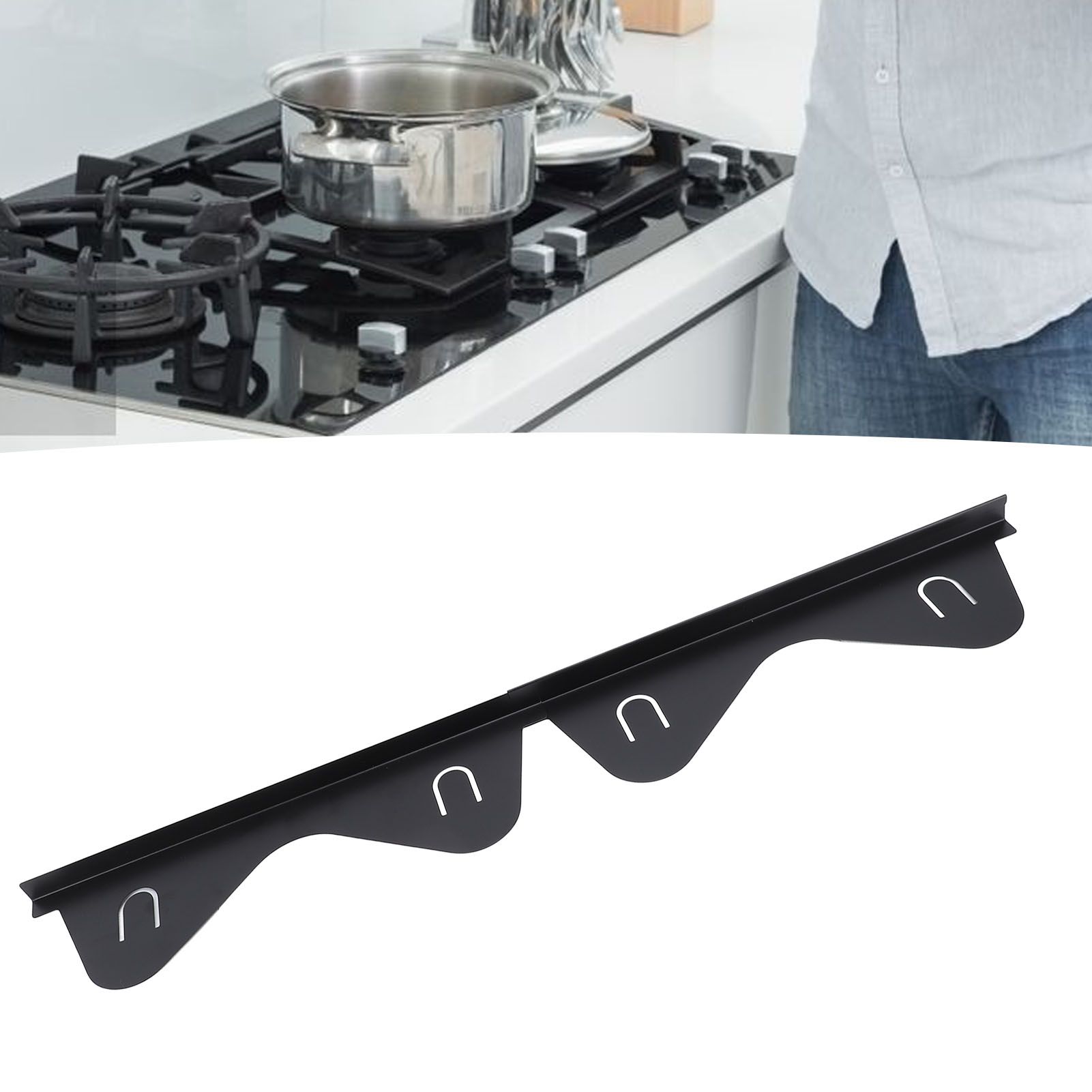 2 Pair Stove Counter Gap Cover Black Stainless Steel Retractable Dishwasher view 11
