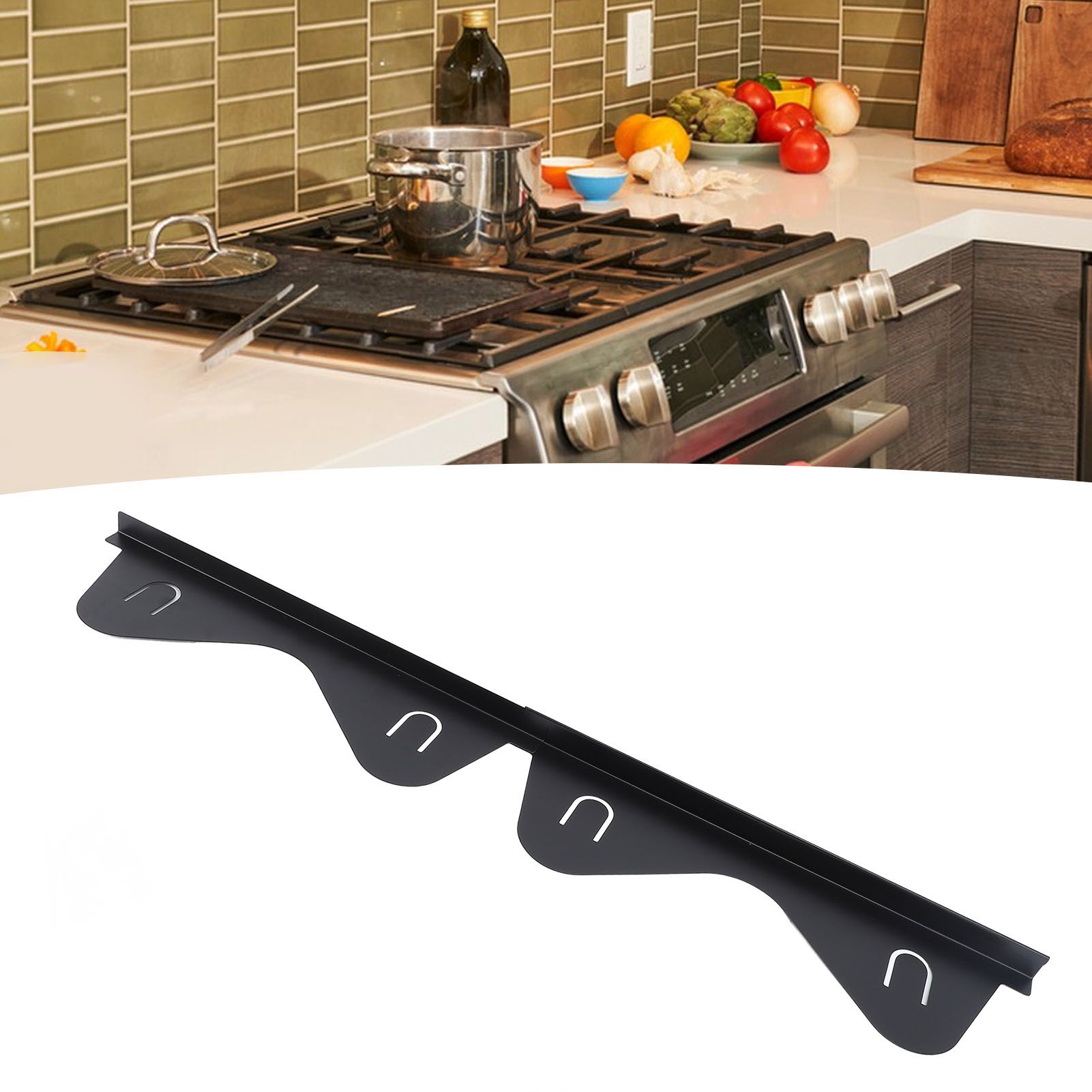 2 Pair Stove Counter Gap Cover Black Stainless Steel Retractable Dishwasher view 12