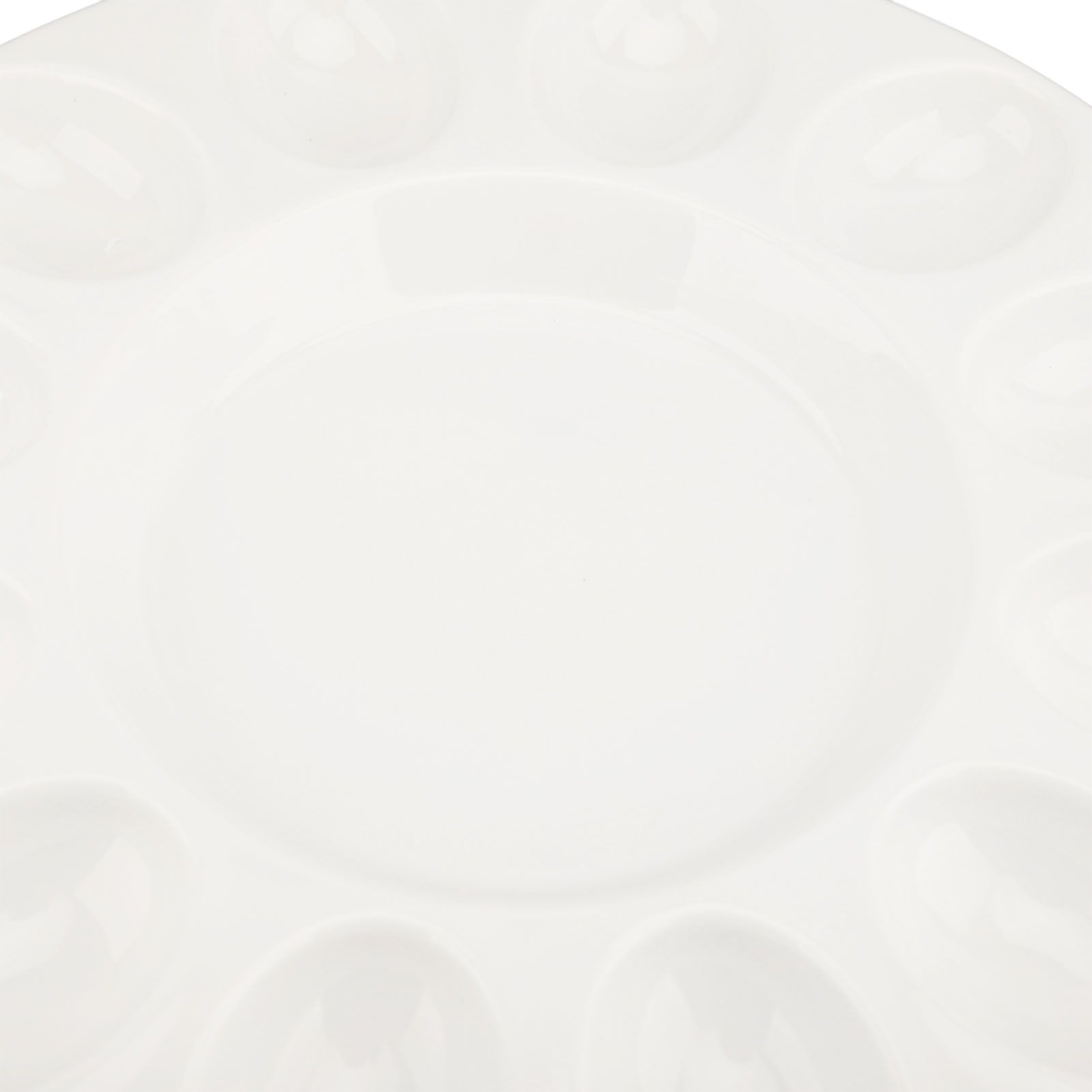 Deviled Egg Platter Sturdy Heat Resistant Hold 12 Eggs White Ceramic Easter view 2