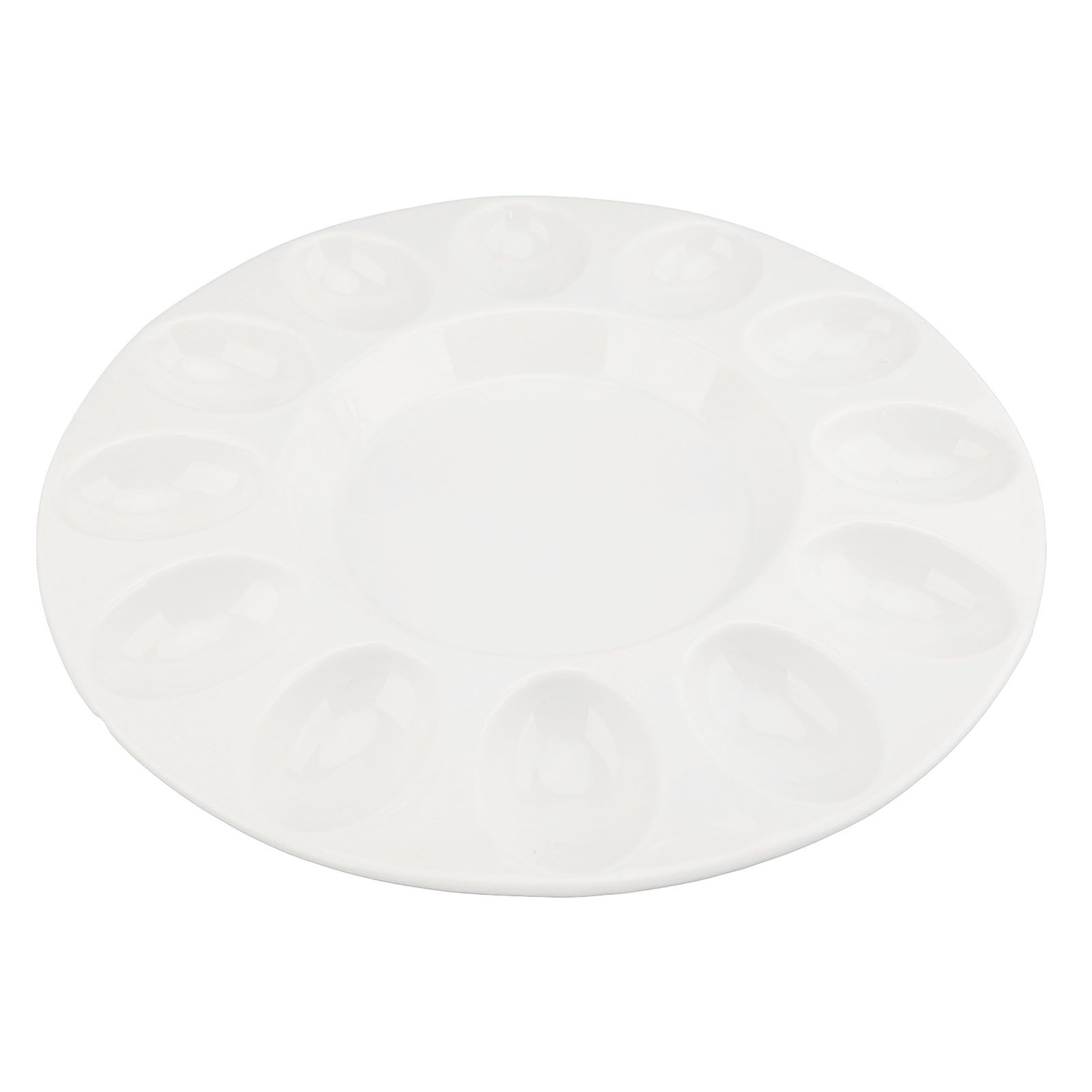 Deviled Egg Platter Sturdy Heat Resistant Hold 12 Eggs White Ceramic Easter view 3