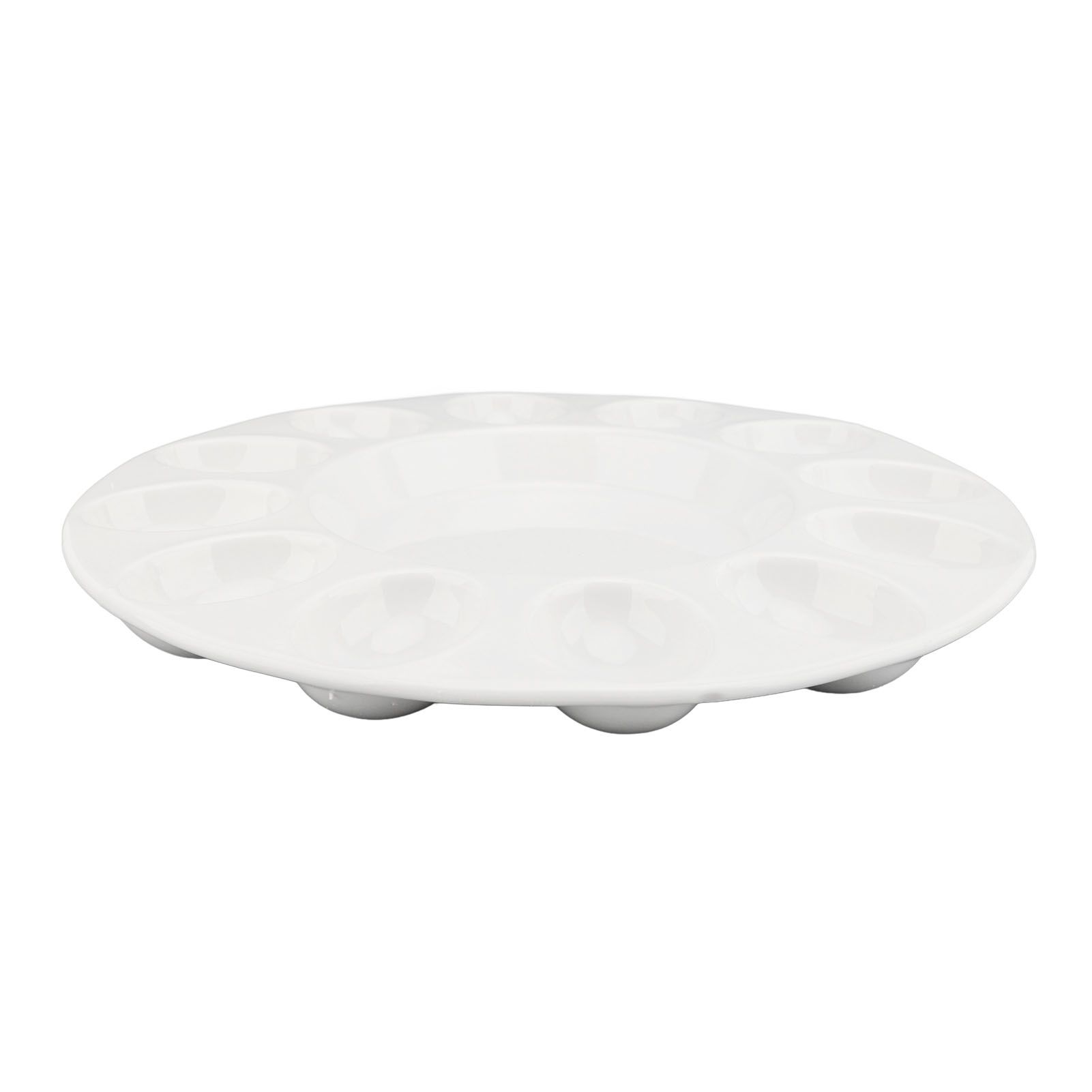 Deviled Egg Platter Sturdy Heat Resistant Hold 12 Eggs White Ceramic Easter view 6