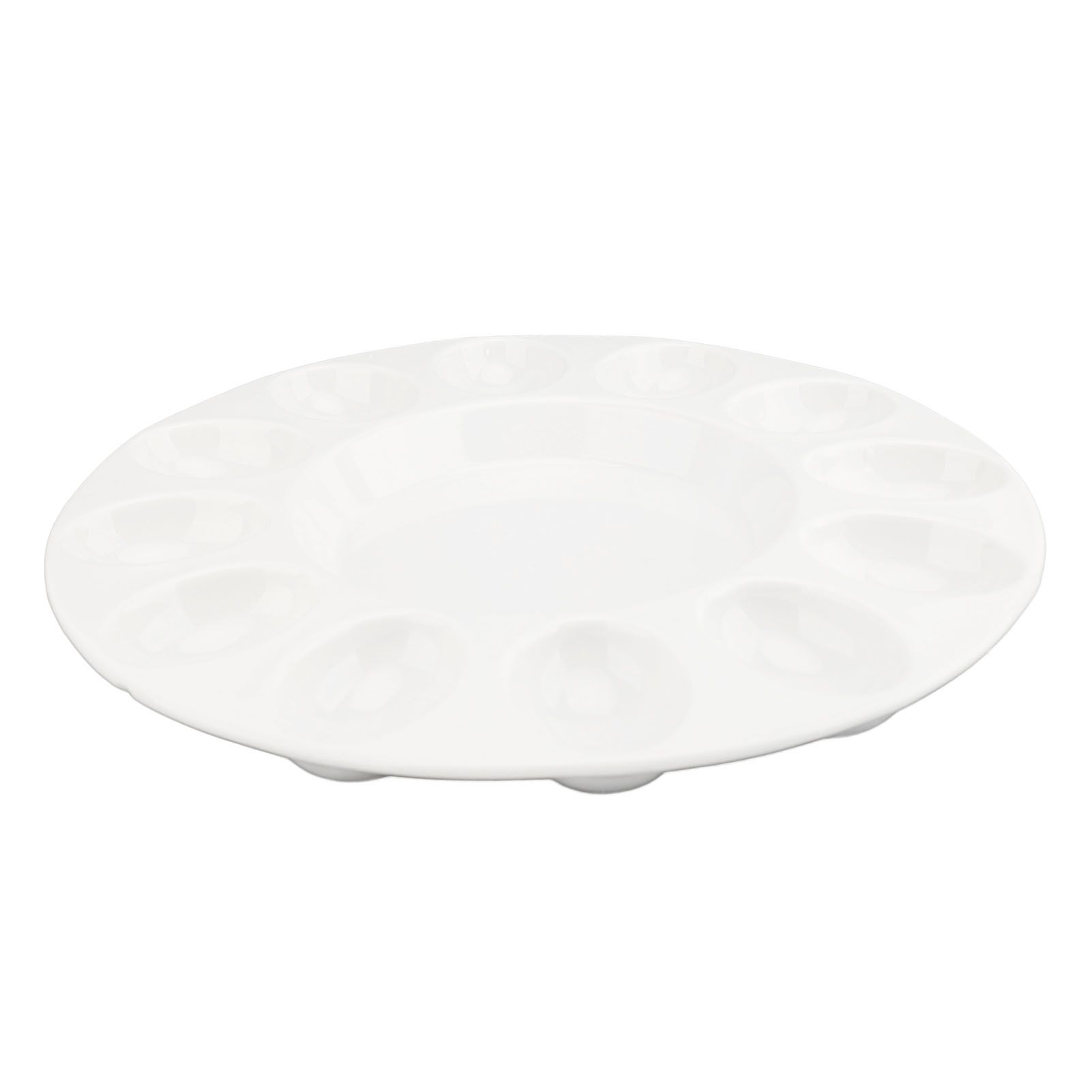 Deviled Egg Platter Sturdy Heat Resistant Hold 12 Eggs White Ceramic Easter view 8