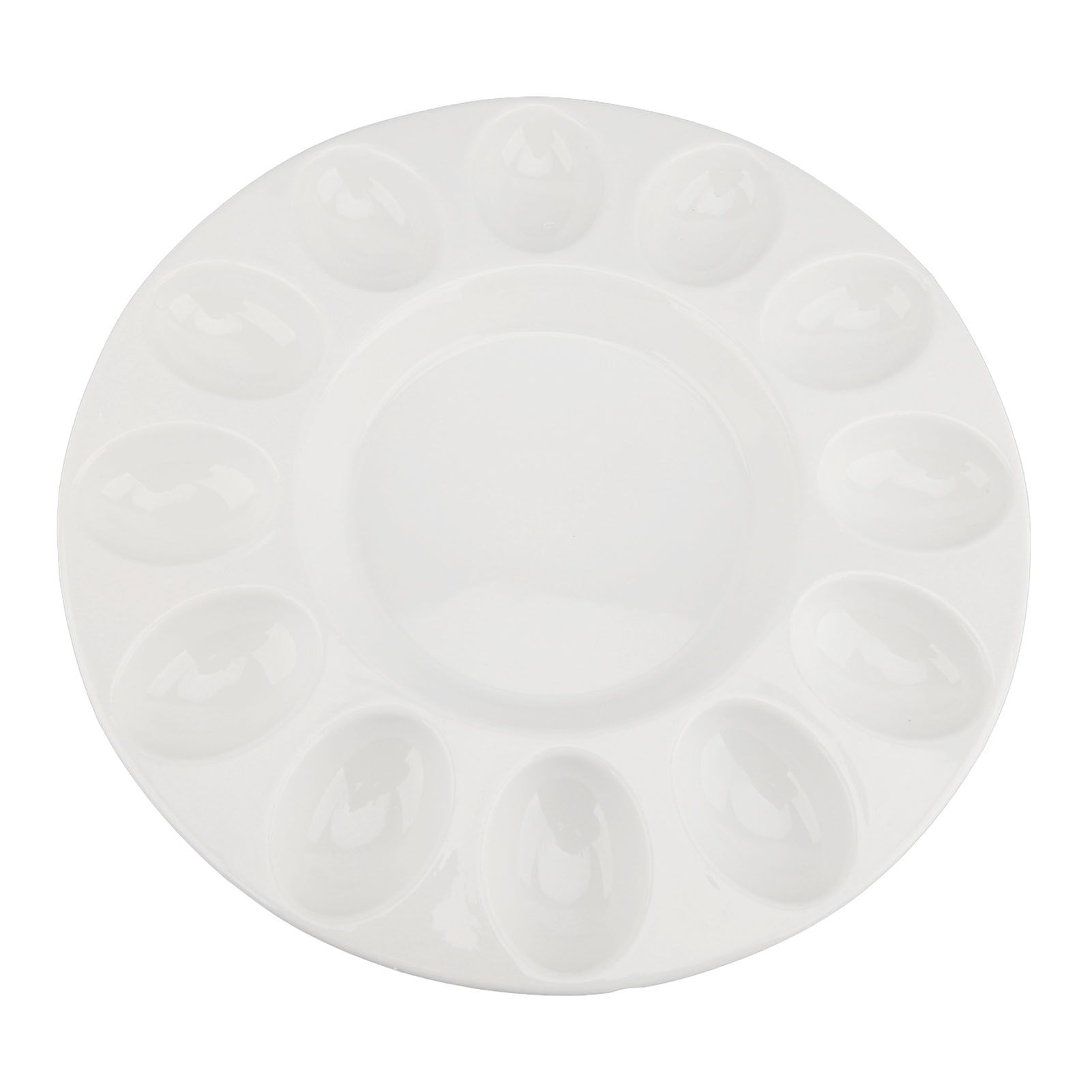 Deviled Egg Platter Sturdy Heat Resistant Hold 12 Eggs White Ceramic Easter view 12