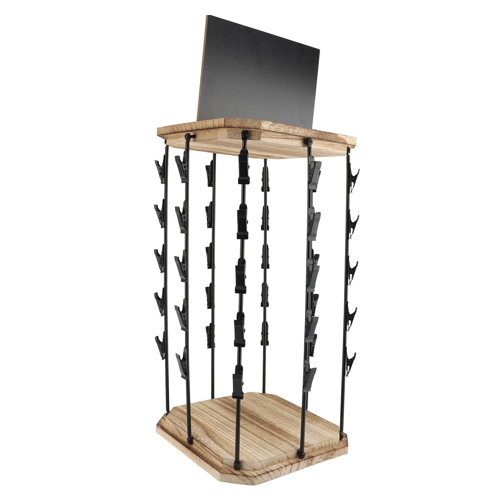 Chip Rack Display Stand 5 Tiers 40 Clips 360 Degree Rotating Snack Organizer