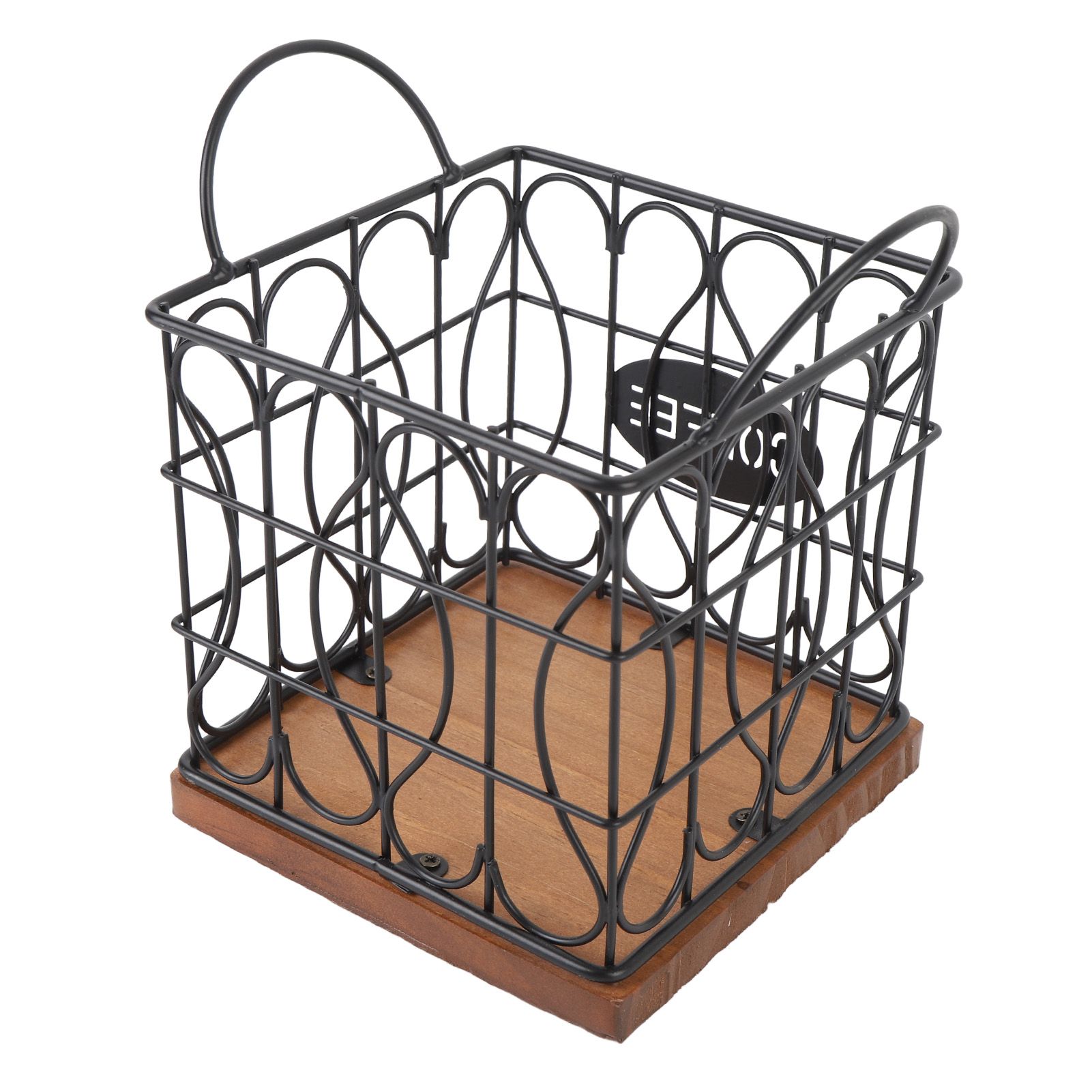 Coffee Pod Holder Organizer Large Capacity Metal Storage Basket with Wooden view 4