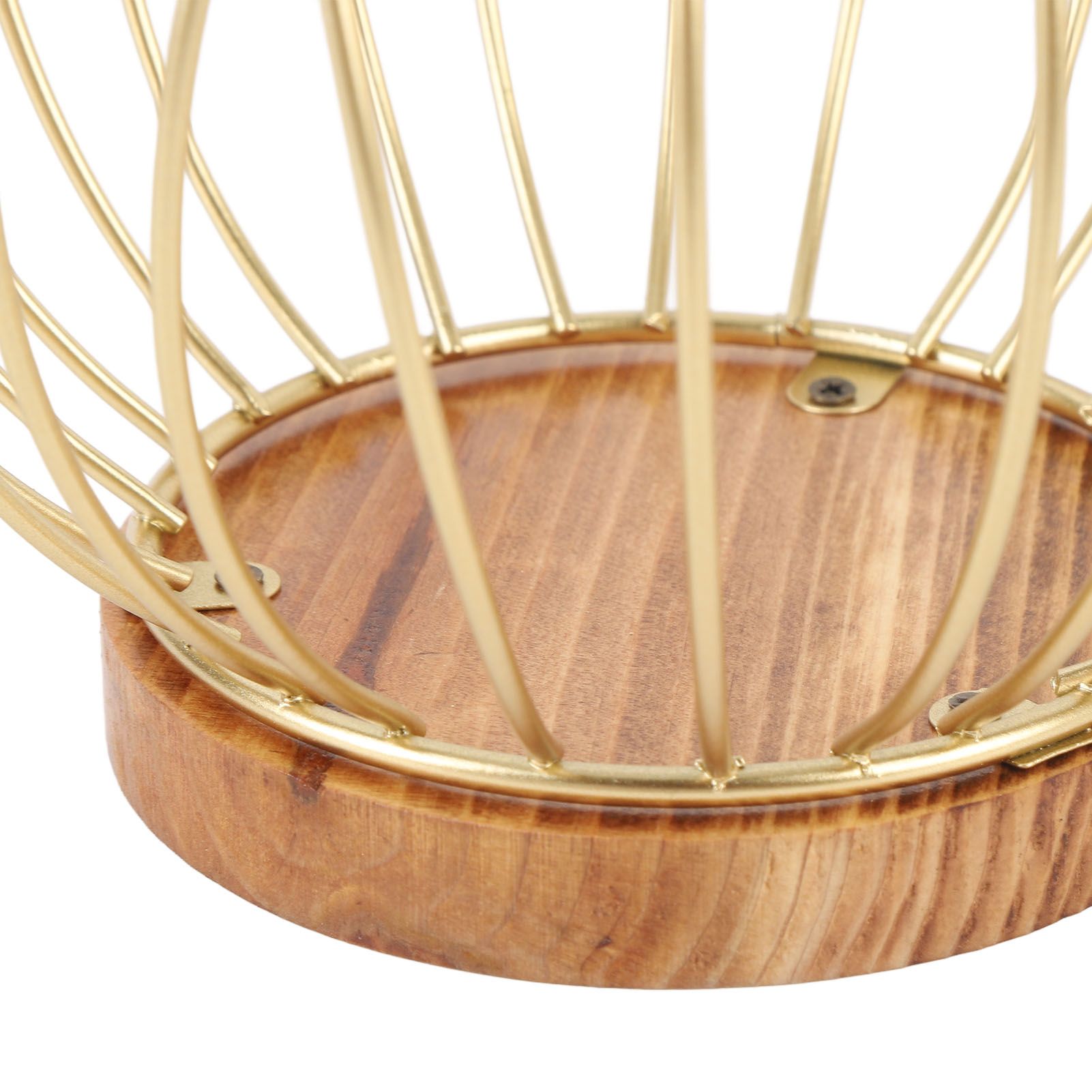 Coffee Pod Holder Basket with Wooden Base Wrought Iron Metal Wire Coffee view 2