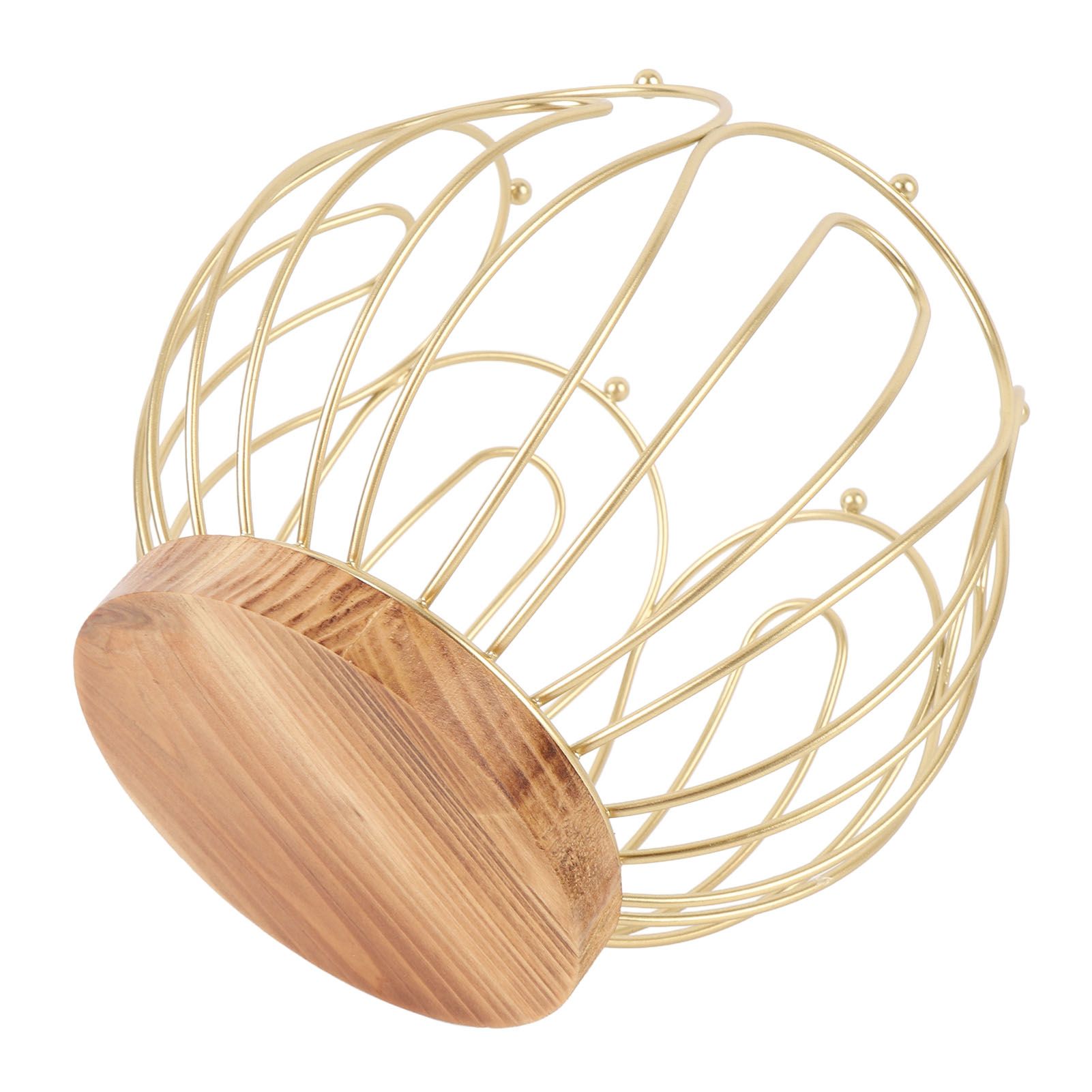 Coffee Pod Holder Basket with Wooden Base Wrought Iron Metal Wire Coffee view 11