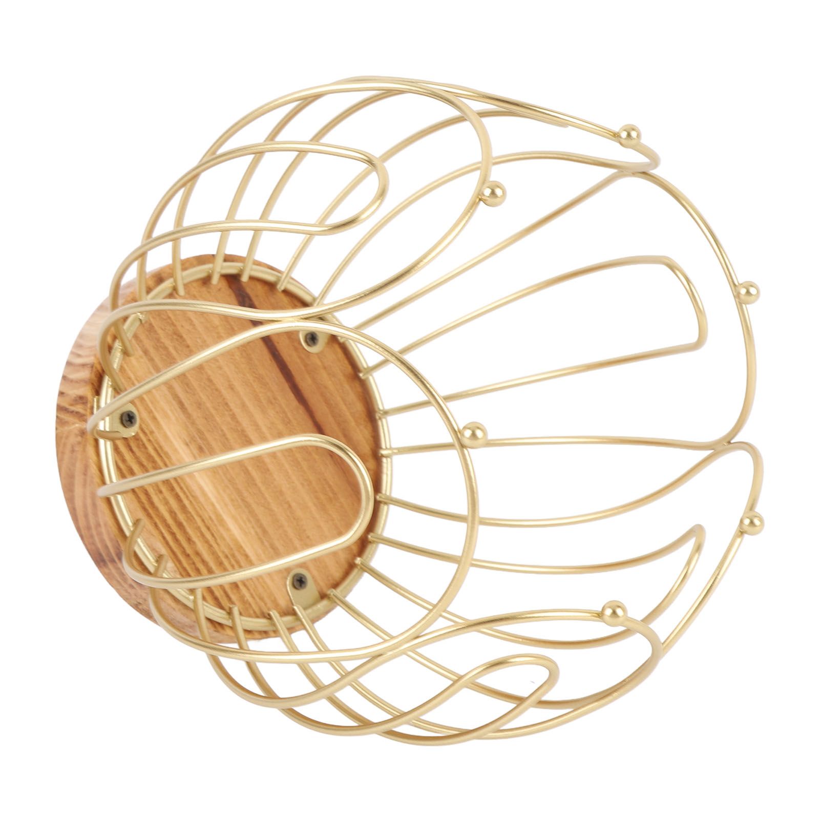Coffee Pod Holder Basket with Wooden Base Wrought Iron Metal Wire Coffee view 12