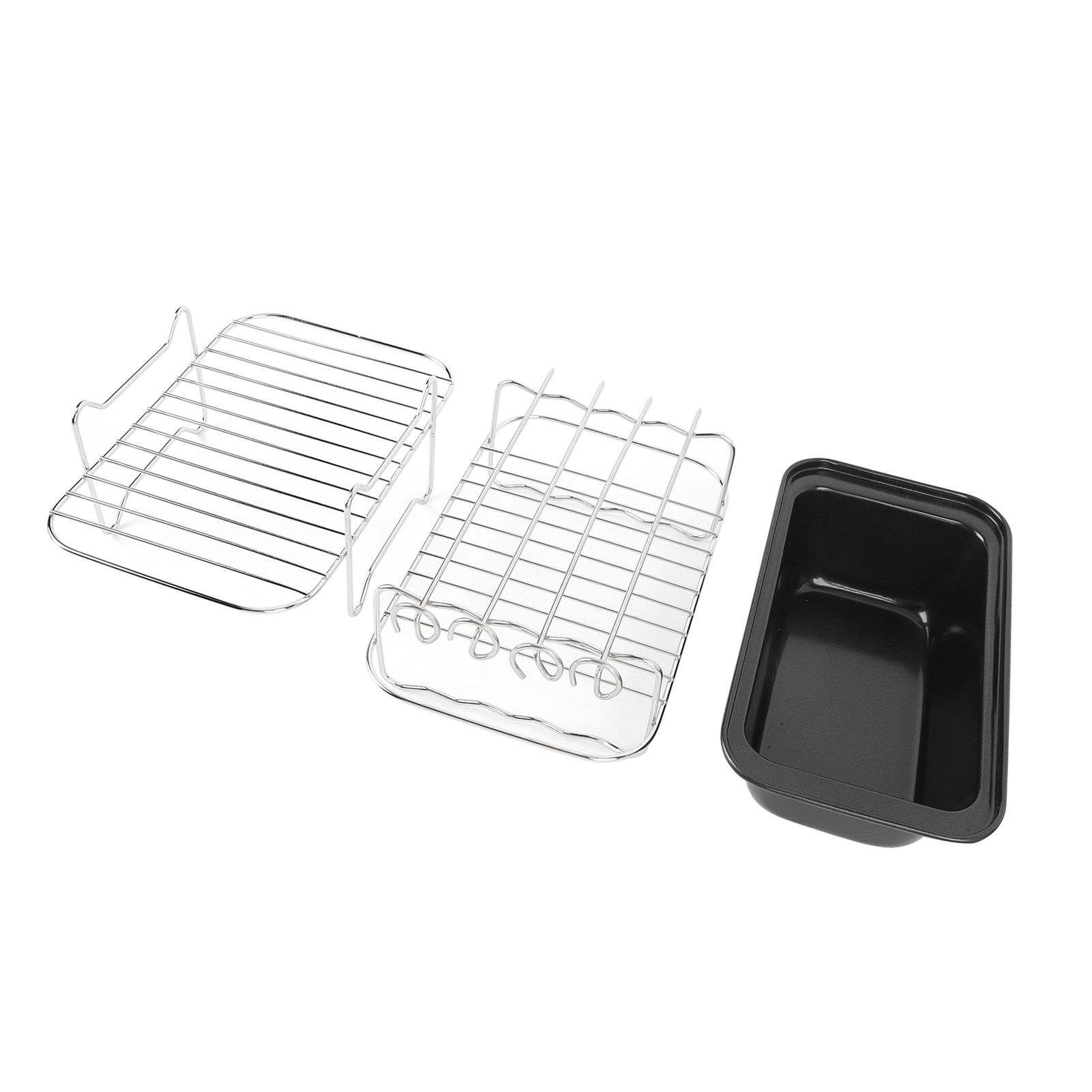 Fryer Accessories Set Grill Rack with Skewer Liners Silicone Brush Food Tong view 6