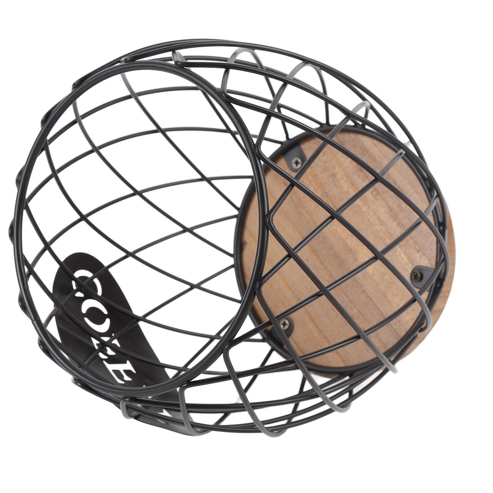 Coffee Pod Holder Iron Large Capacity Stylish Look Easy Access Wooden Base