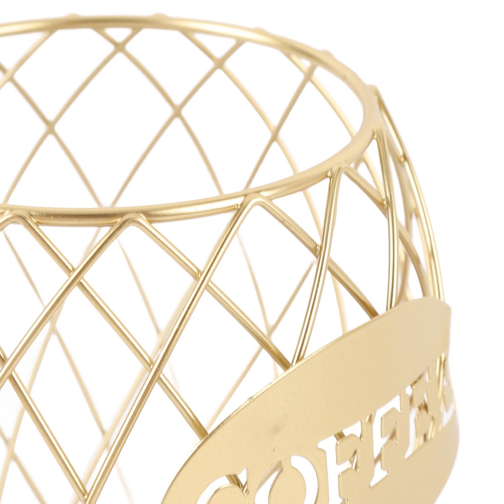 Coffee Pod Holder Iron Large Capacity Stylish Look Easy Access Wooden Base view 7