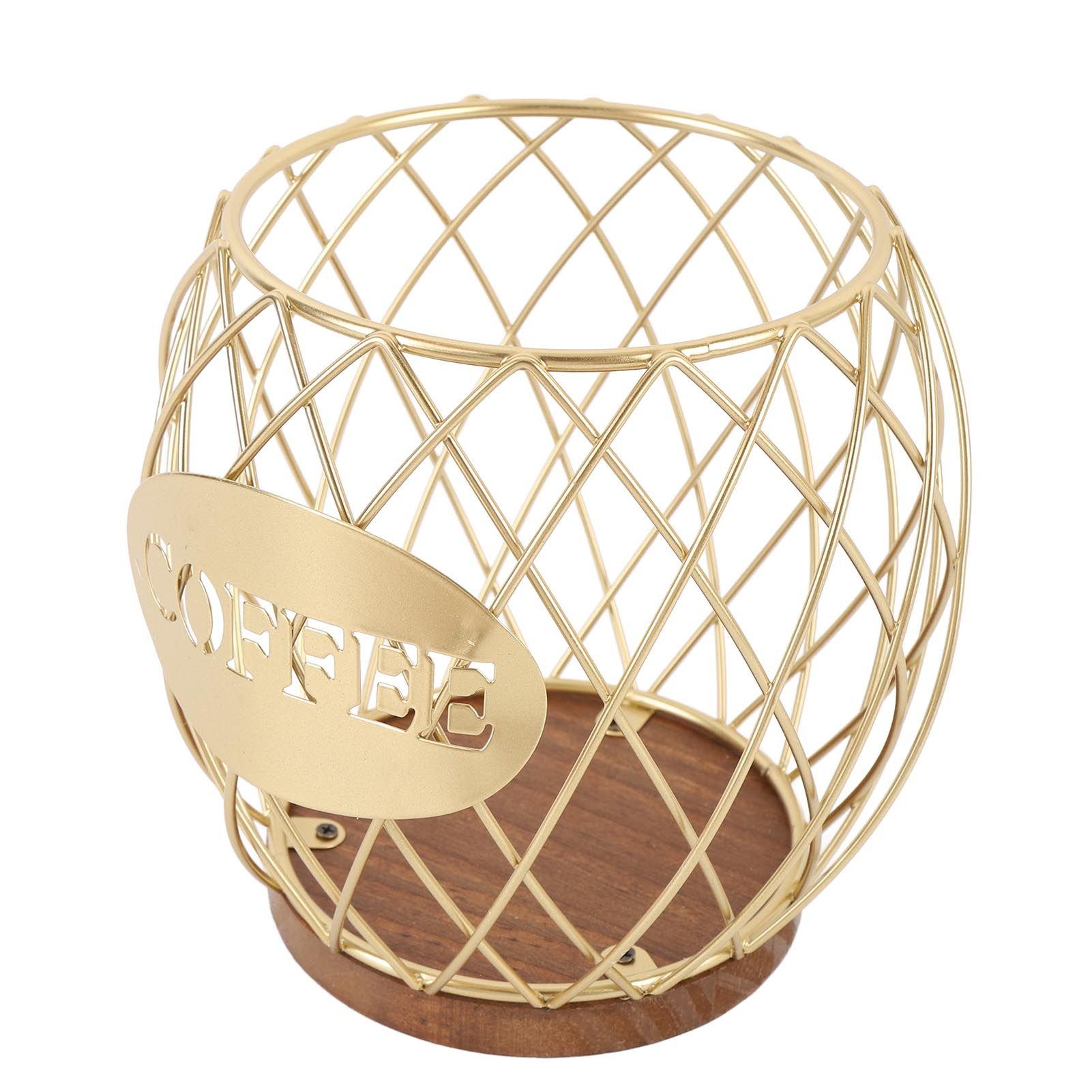Coffee Pod Holder Iron Large Capacity Stylish Look Easy Access Wooden Base view 10