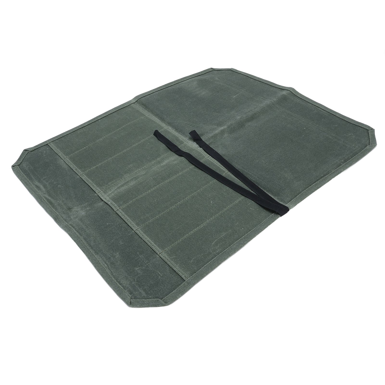 Cutlery Roll Case Wet Waxed Canvas Portable 7 Slots Chef Cutlery Roll Storage view 6