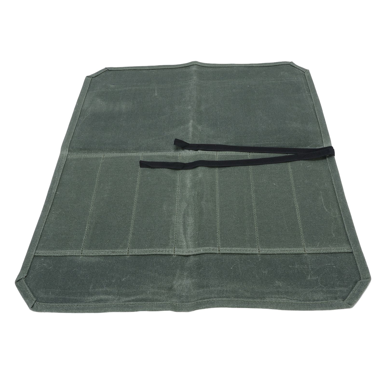 Cutlery Roll Case Wet Waxed Canvas Portable 7 Slots Chef Cutlery Roll Storage view 8