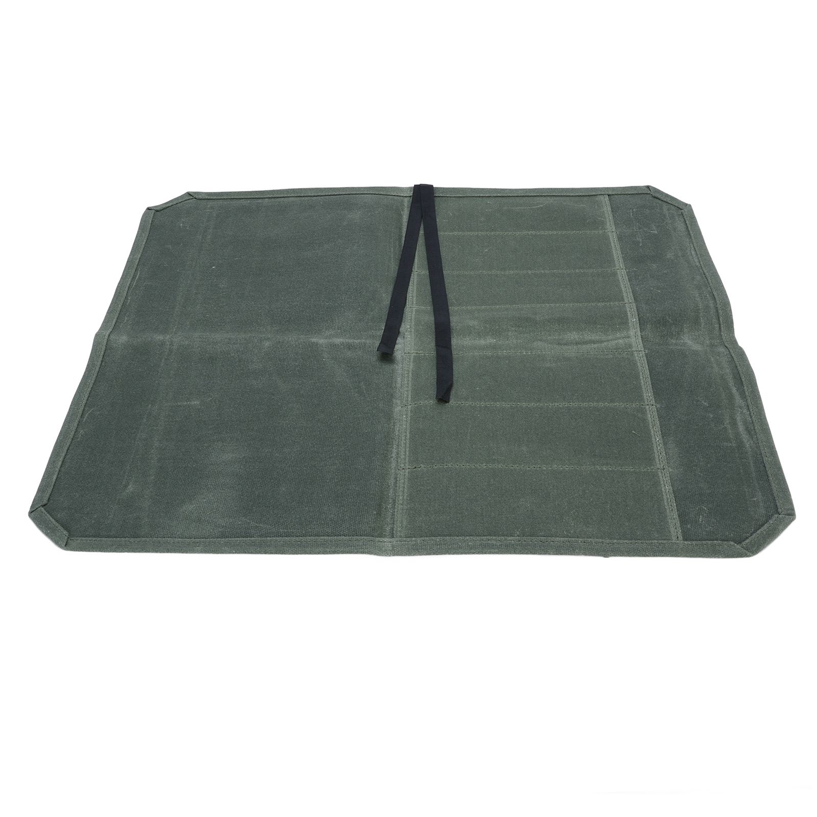 Cutlery Roll Case Wet Waxed Canvas Portable 7 Slots Chef Cutlery Roll Storage view 9