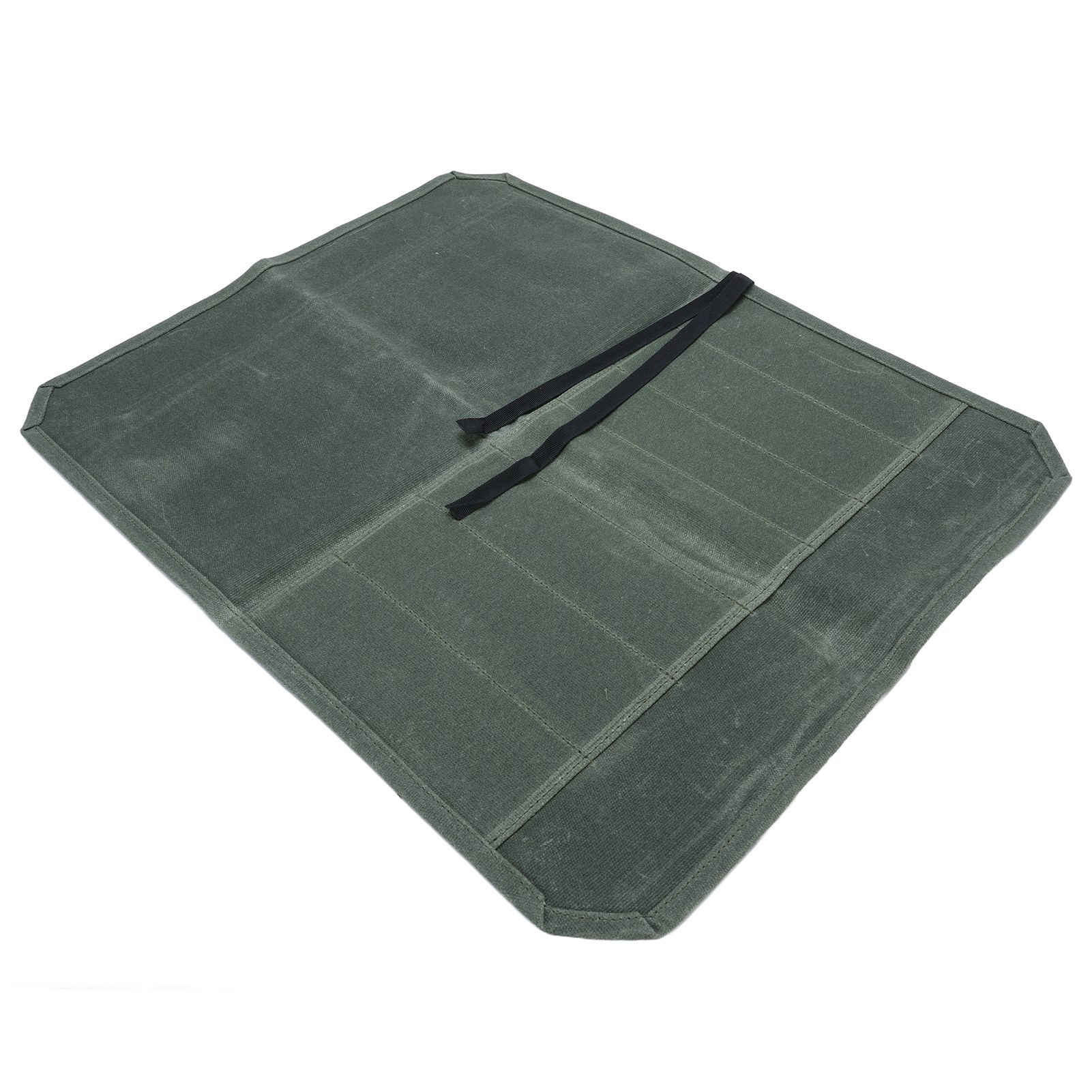 Cutlery Roll Case Wet Waxed Canvas Portable 7 Slots Chef Cutlery Roll Storage view 10