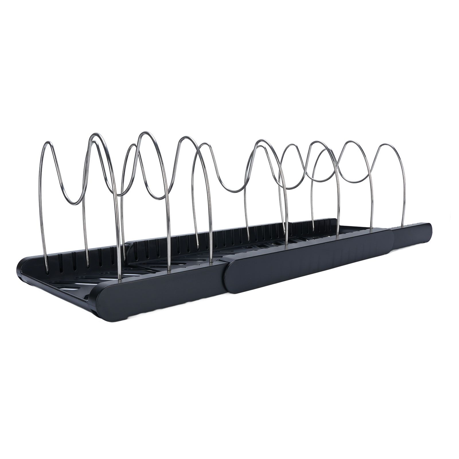 Pots and Pans Organizer Expandable Cookware Rack Adjustable Pan Organizer for — image 1