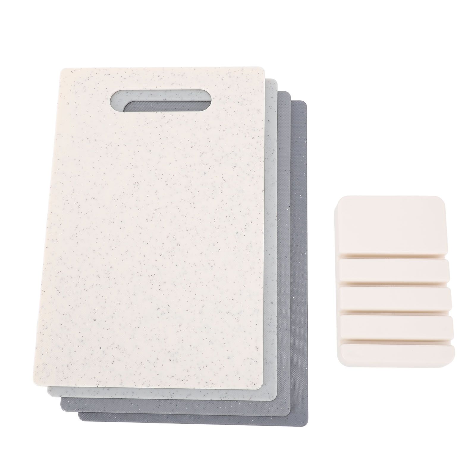 4PCS Cutting Board Set PP Plastic Anti Slip Chopping Boards with Stand for view 3