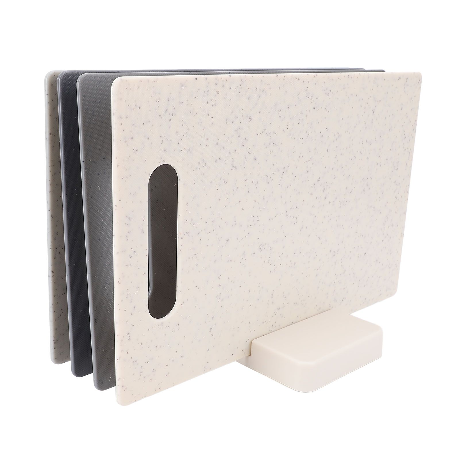 4PCS Cutting Board Set PP Plastic Anti Slip Chopping Boards with Stand for view 11