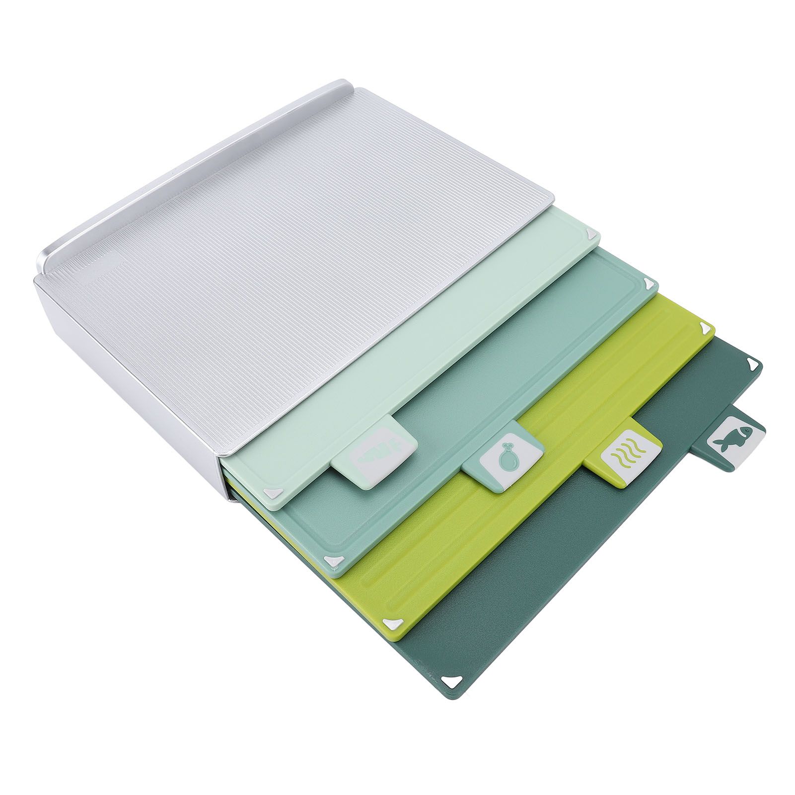 4PCS Cutting Boards with Storage Rack Versatile Classification Kitchen view 2