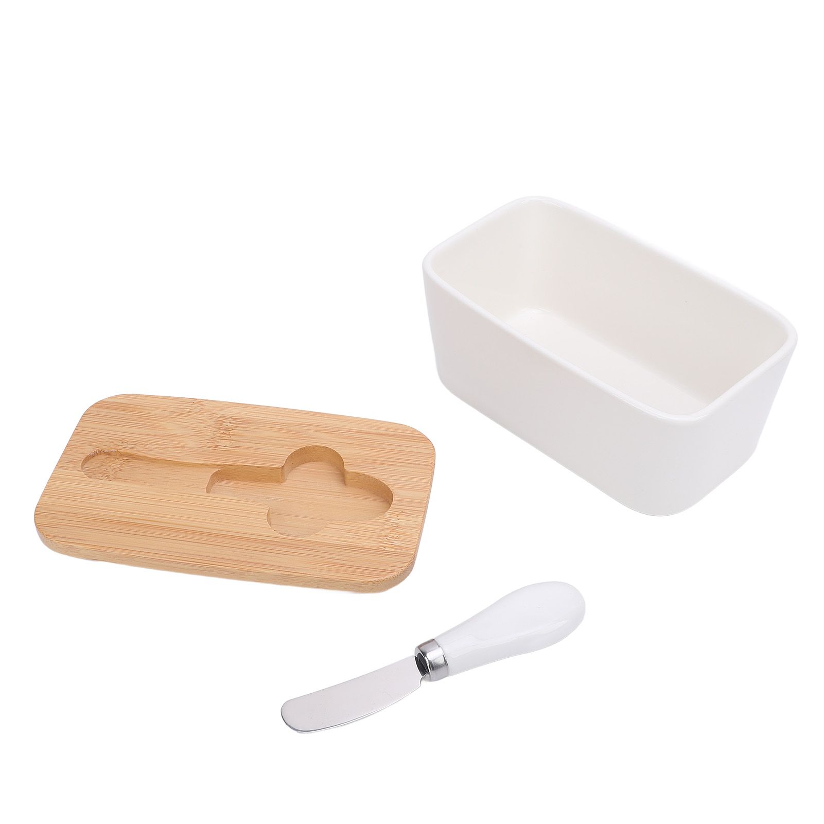 500ml Ceramic Butter Dish with Lid Sealed Freshness Keeping Easy Cleanup view 3