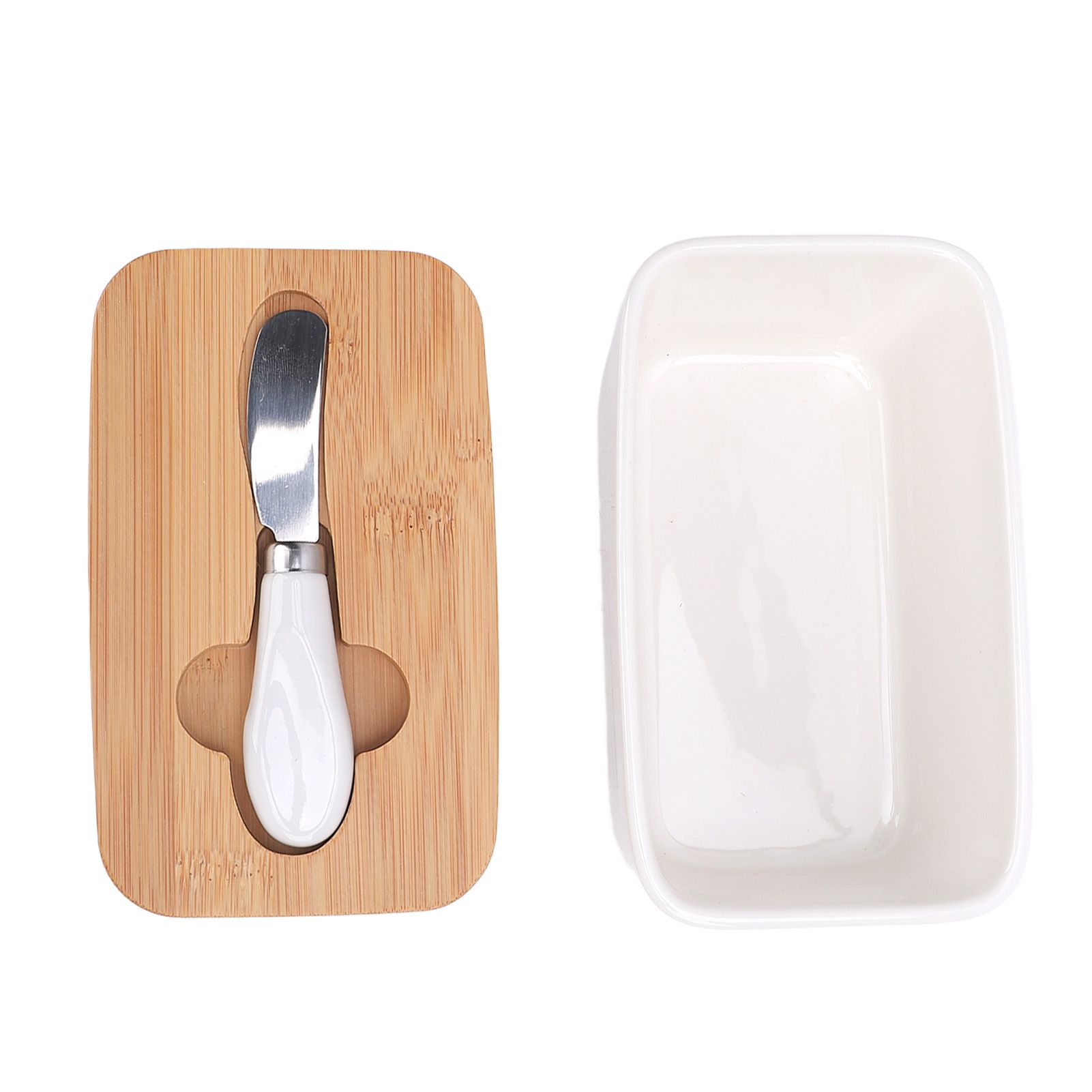 500ml Ceramic Butter Dish with Lid Sealed Freshness Keeping Easy Cleanup view 4
