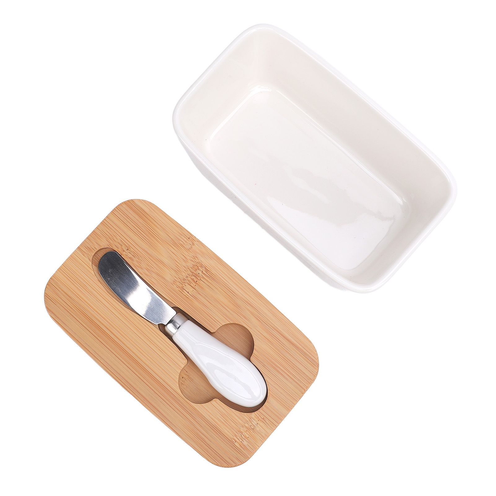 500ml Ceramic Butter Dish with Lid Sealed Freshness Keeping Easy Cleanup view 6