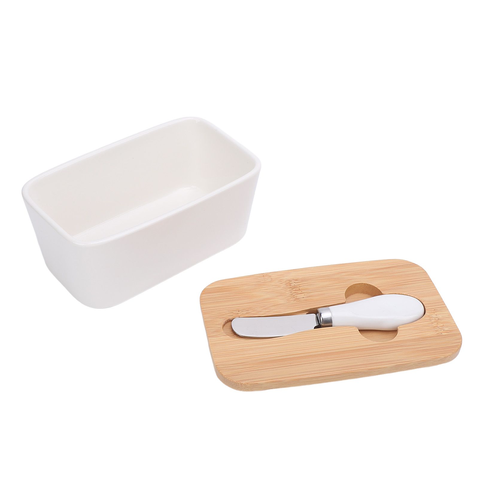 500ml Ceramic Butter Dish with Lid Sealed Freshness Keeping Easy Cleanup view 12
