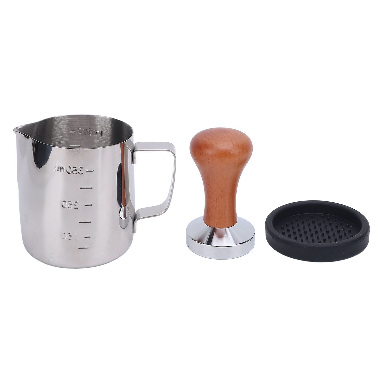 Frothing Pitcher Coffee Tamper Tamper Mat Set 304 Stainless Steel Ergonomic