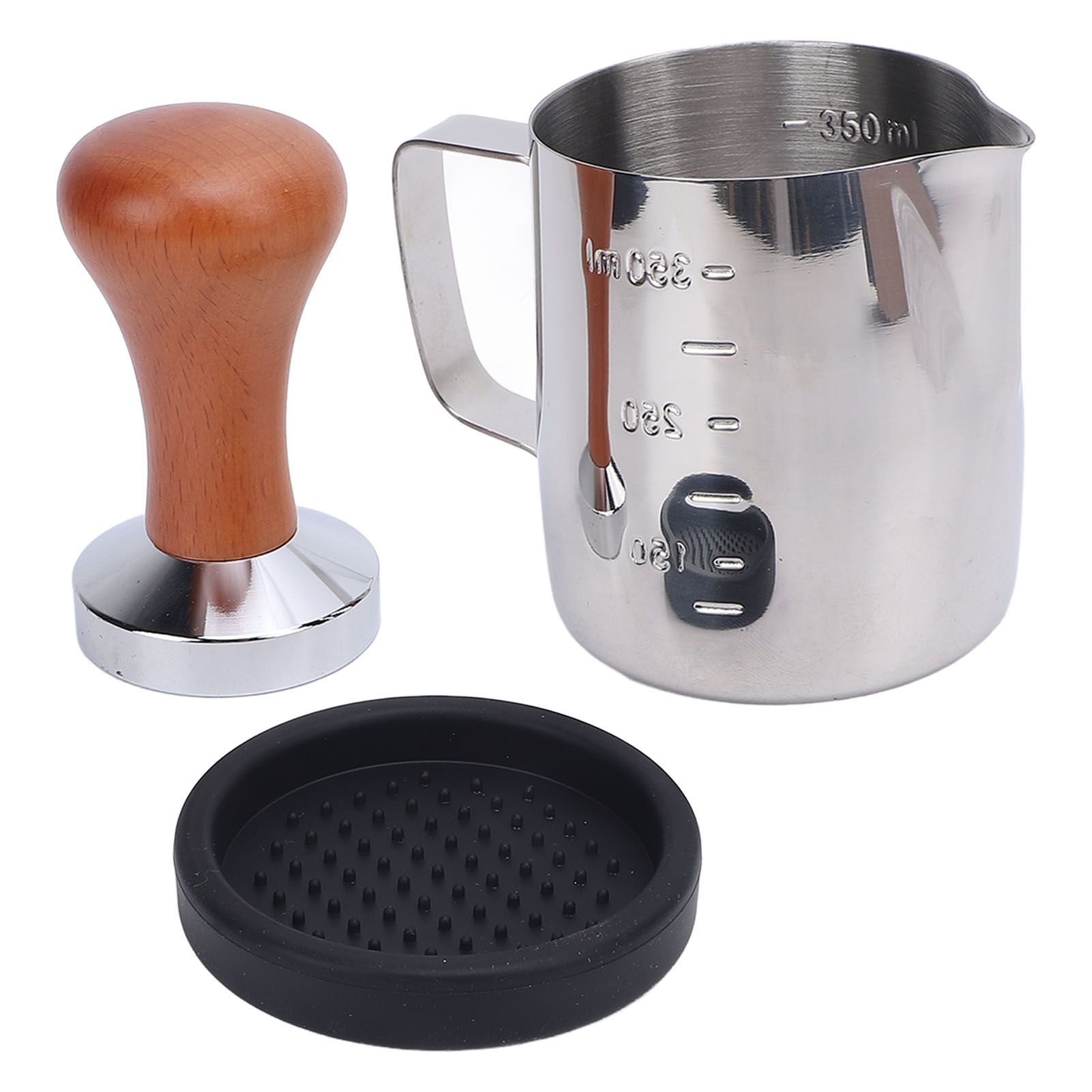 Frothing Pitcher Coffee Tamper Tamper Mat Set 304 Stainless Steel Ergonomic view 9