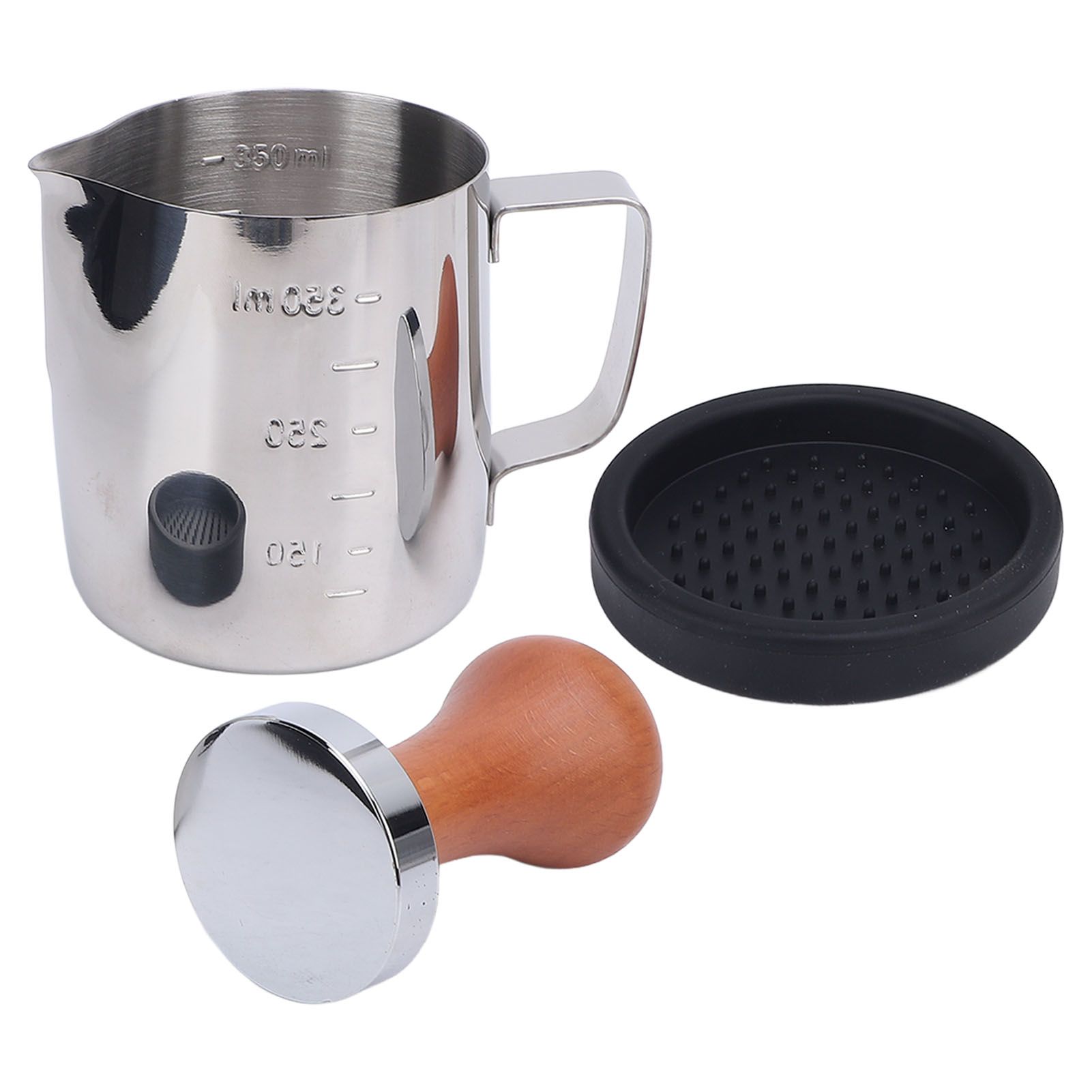 Frothing Pitcher Coffee Tamper Tamper Mat Set 304 Stainless Steel Ergonomic view 10