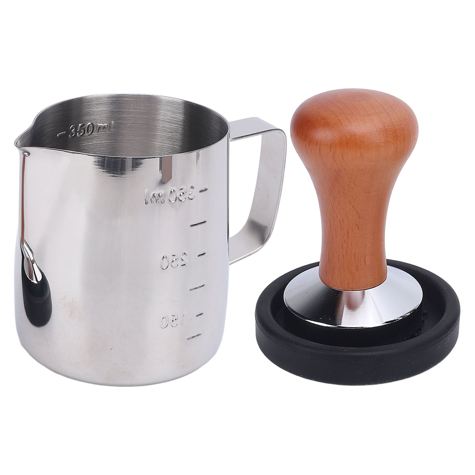 Frothing Pitcher Coffee Tamper Tamper Mat Set 304 Stainless Steel Ergonomic view 11