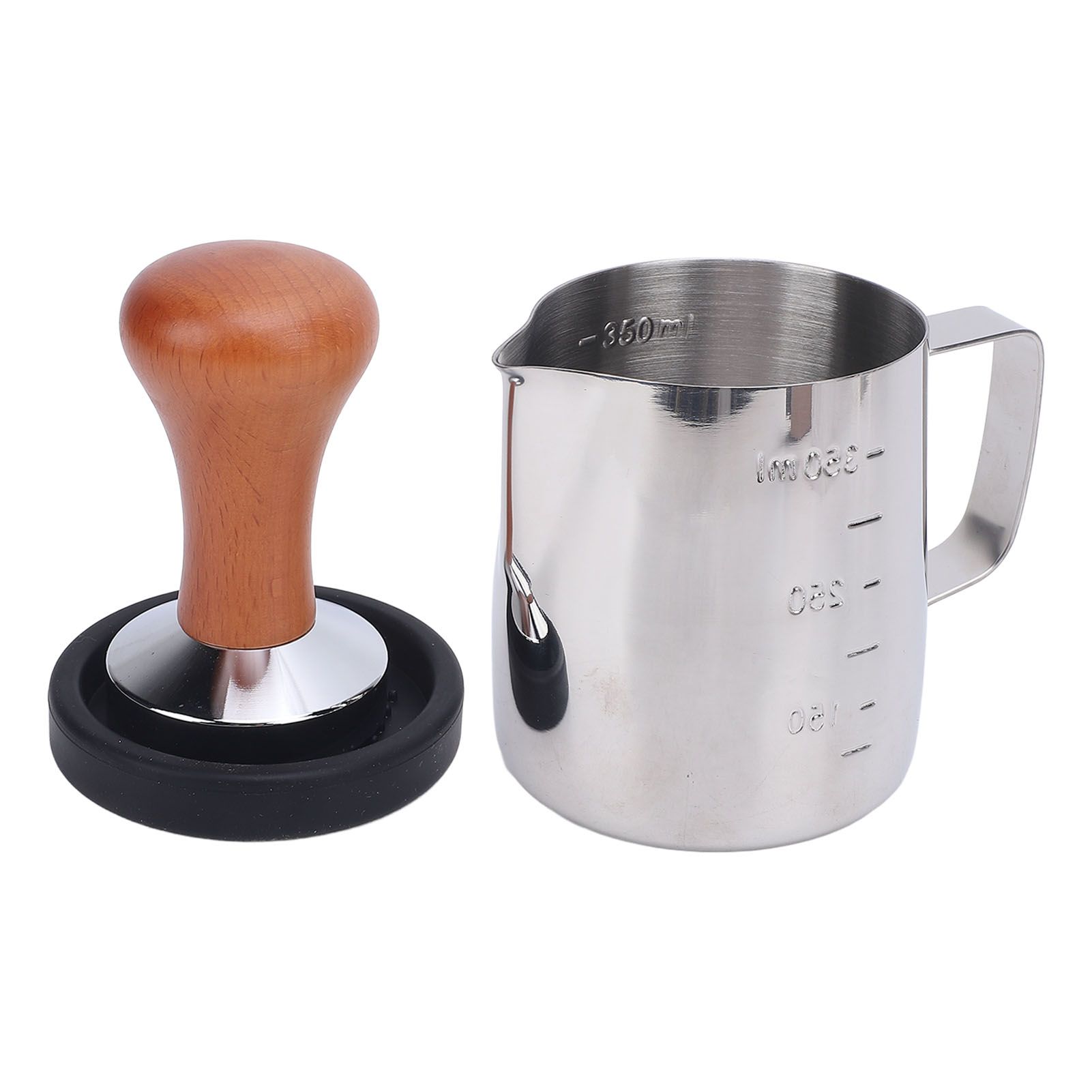 Frothing Pitcher Coffee Tamper Tamper Mat Set 304 Stainless Steel Ergonomic view 12