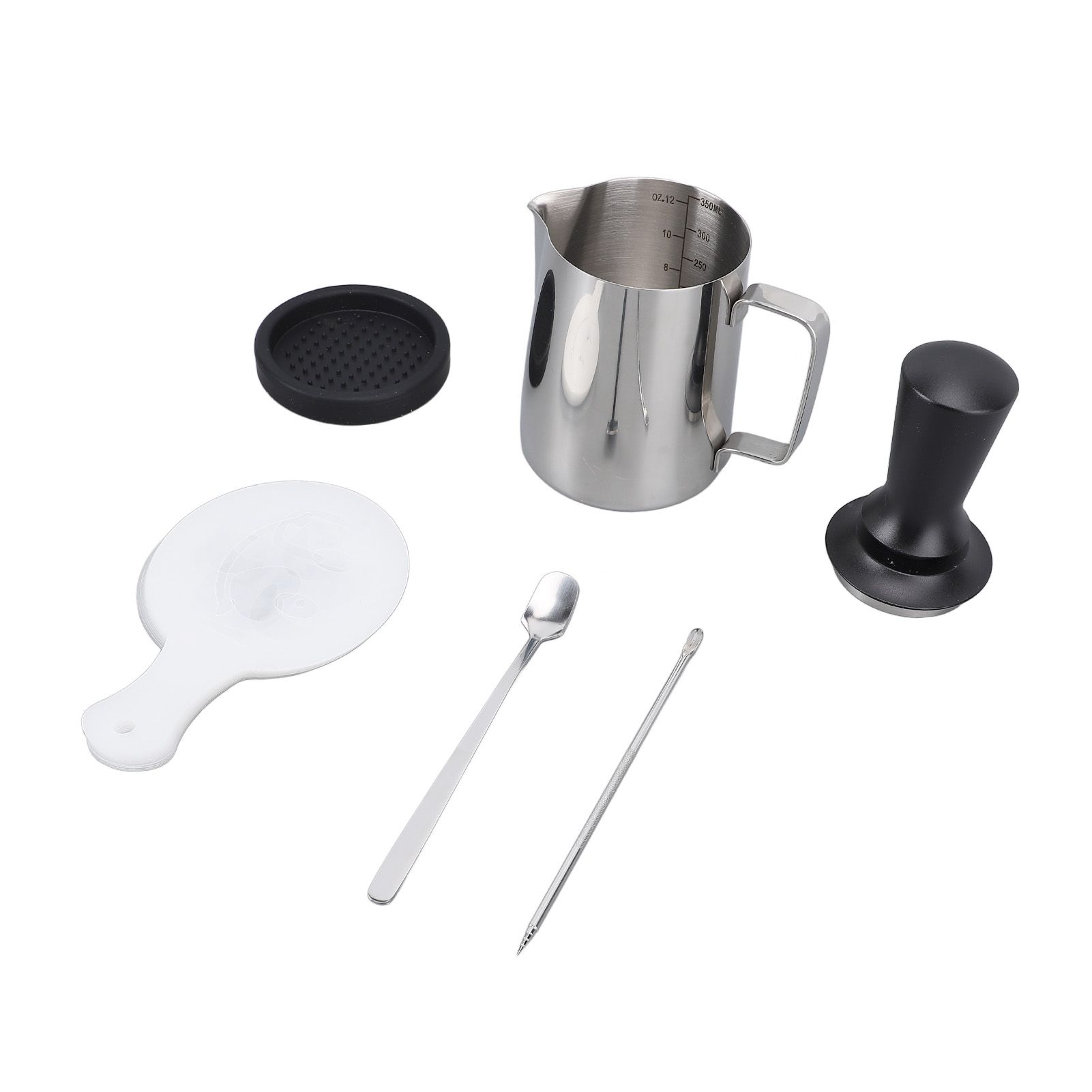 Latte Art Tools Set Milk Frother Cup with Latte Art Pen Coffee Tamper Tamping view 4