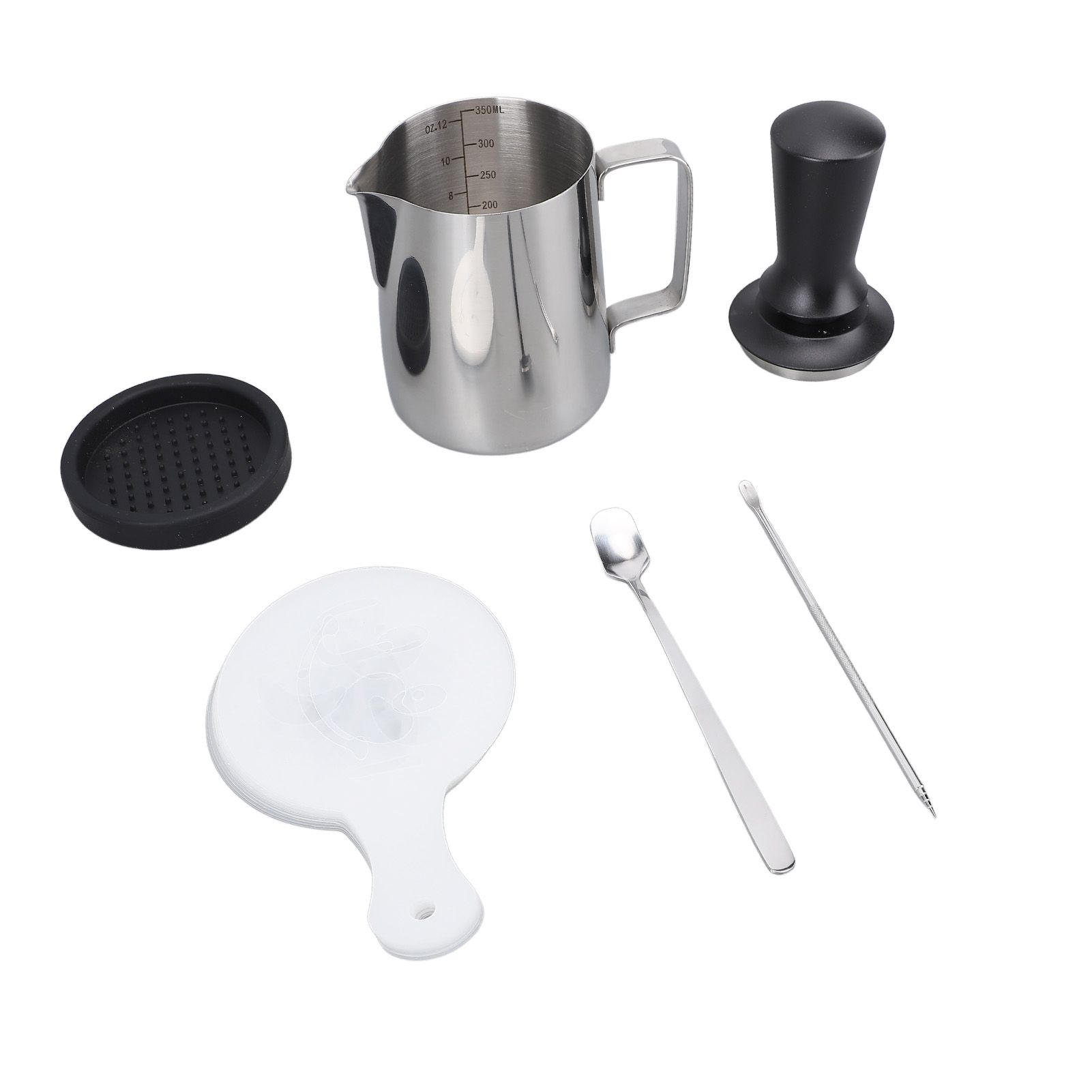 Latte Art Tools Set Milk Frother Cup with Latte Art Pen Coffee Tamper Tamping view 6