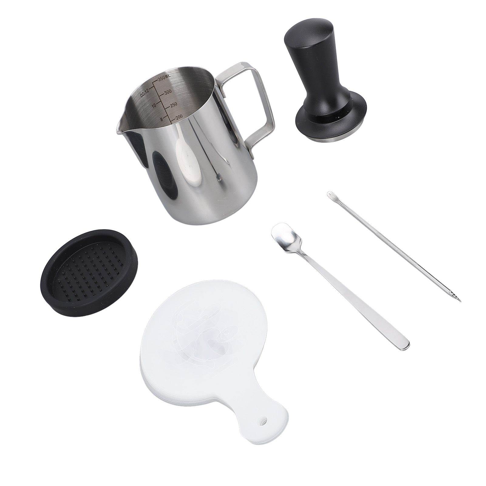 Latte Art Tools Set Milk Frother Cup with Latte Art Pen Coffee Tamper Tamping view 8