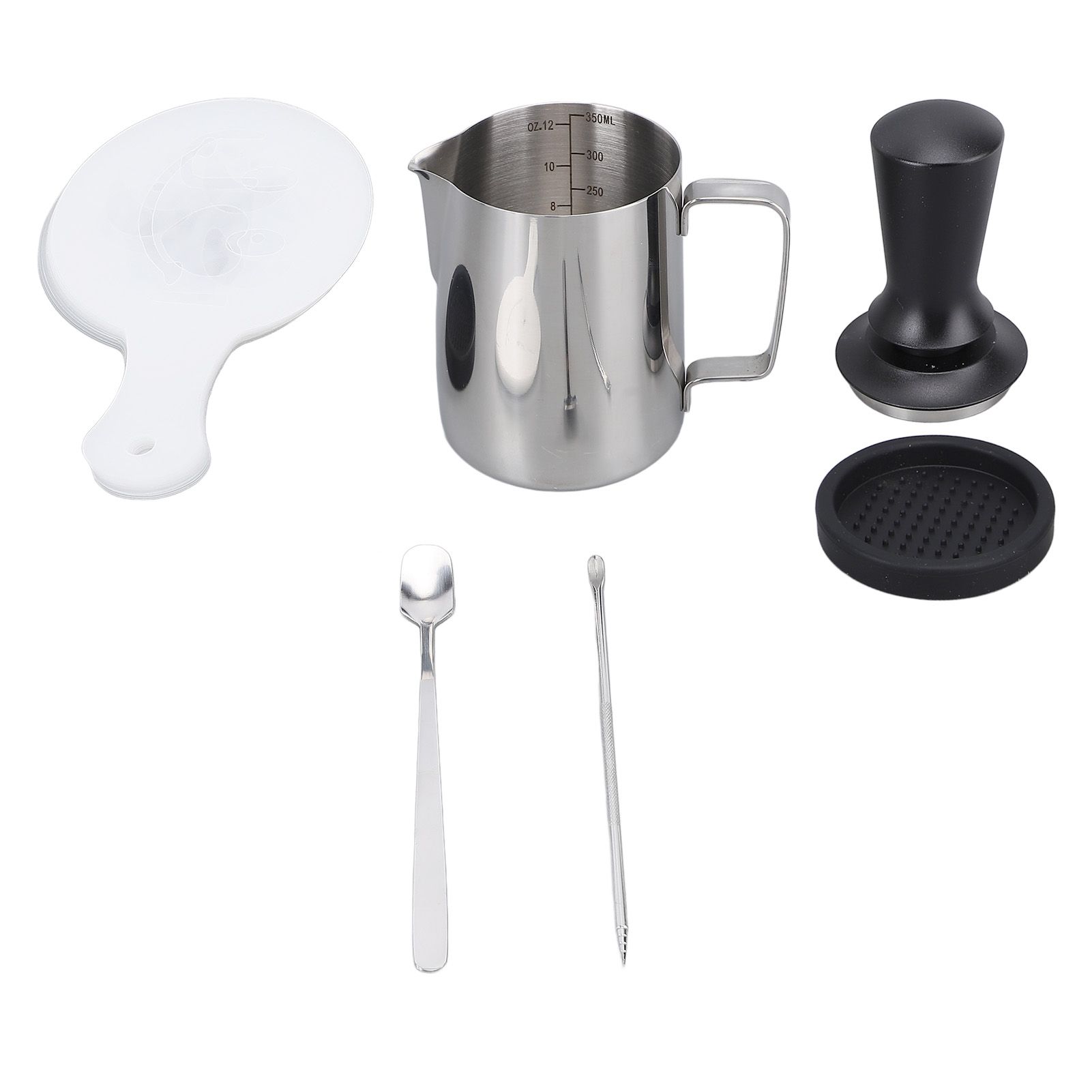 Latte Art Tools Set Milk Frother Cup with Latte Art Pen Coffee Tamper Tamping view 9