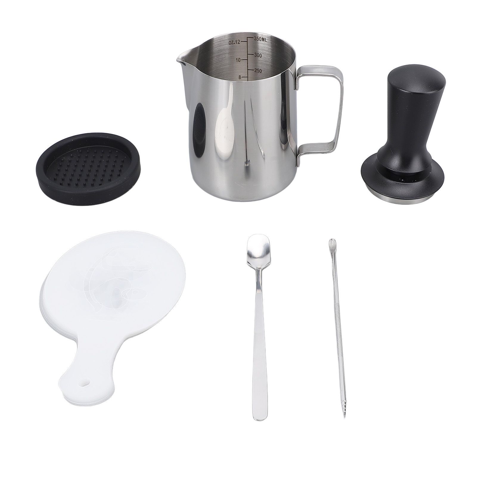 Latte Art Tools Set Milk Frother Cup with Latte Art Pen Coffee Tamper Tamping view 10