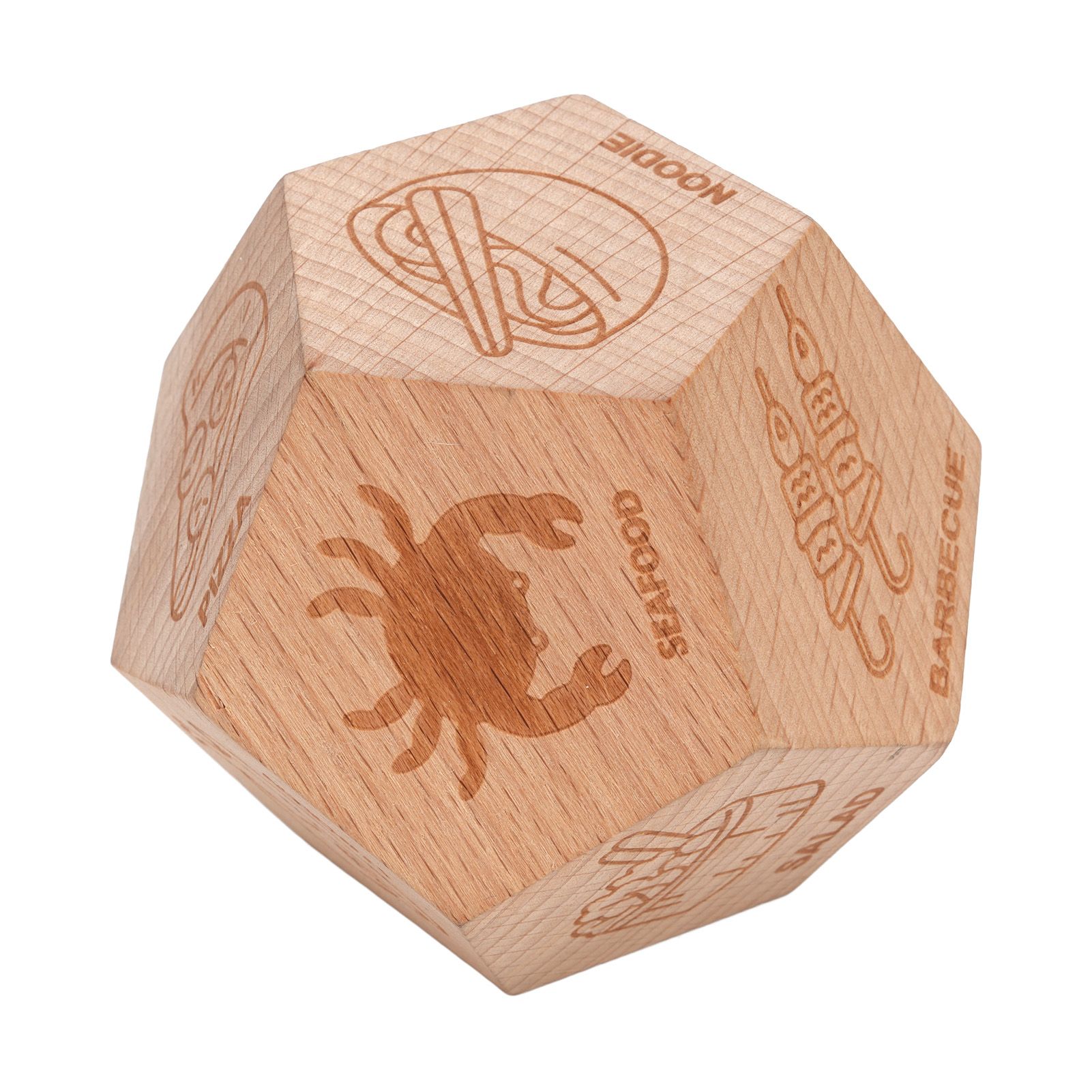 Food Decision Dice 12 Sided Wooden Portable Dinner Choosing Dice for Family view 6